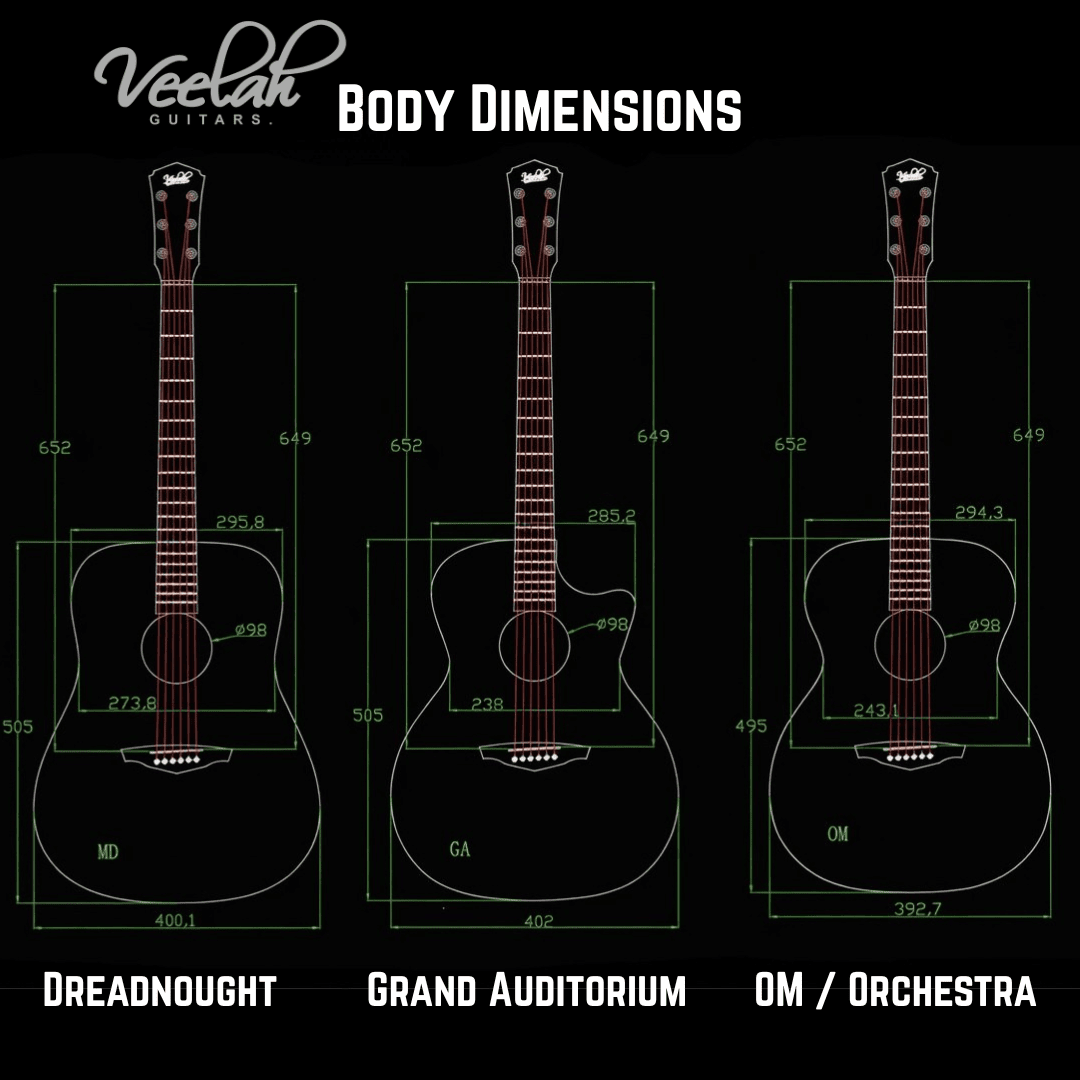 Veelah Guitars Body Dimensions - Richards Guitars Of Stratford Upon Avon