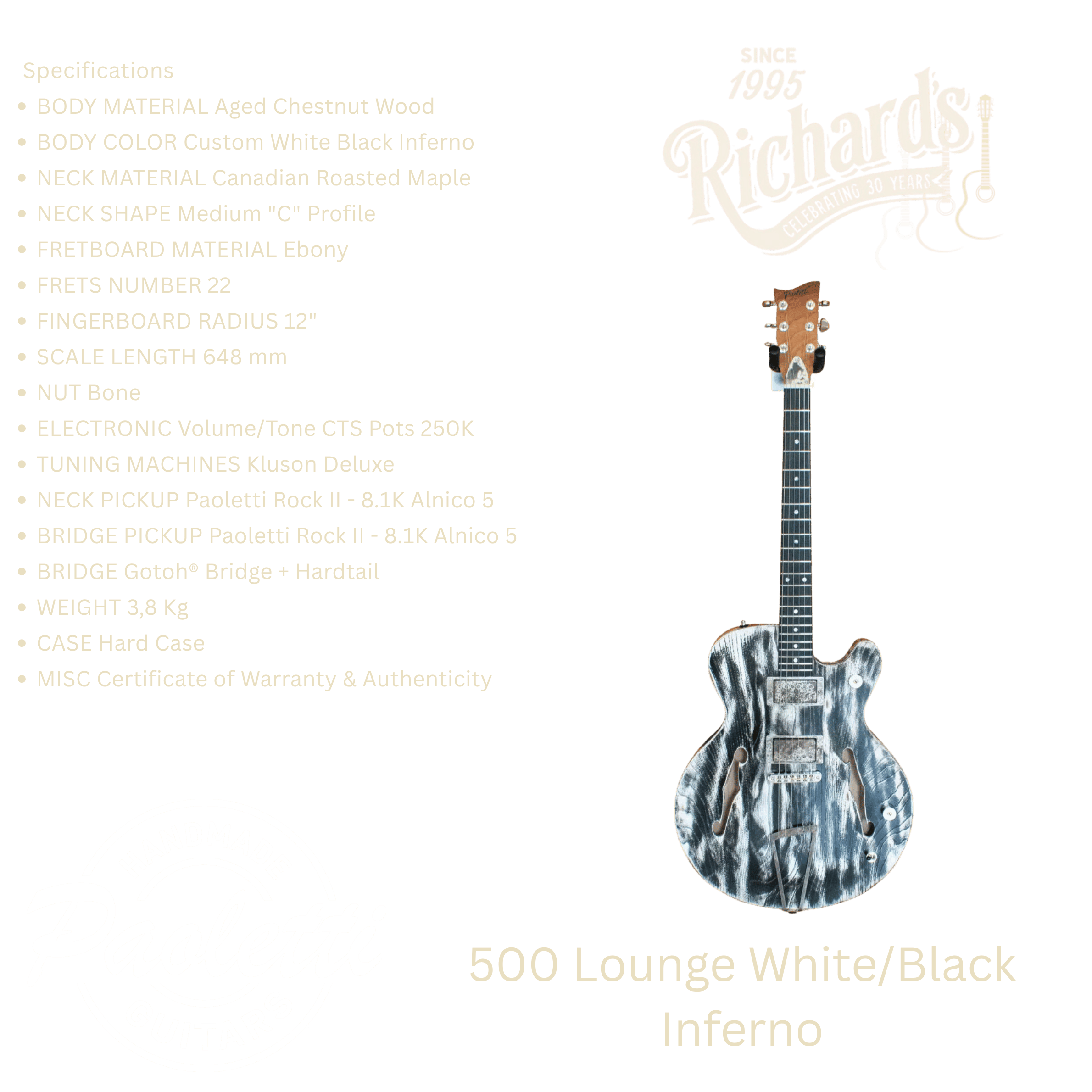 Paoletti 500 Lounge White/Black Inferno