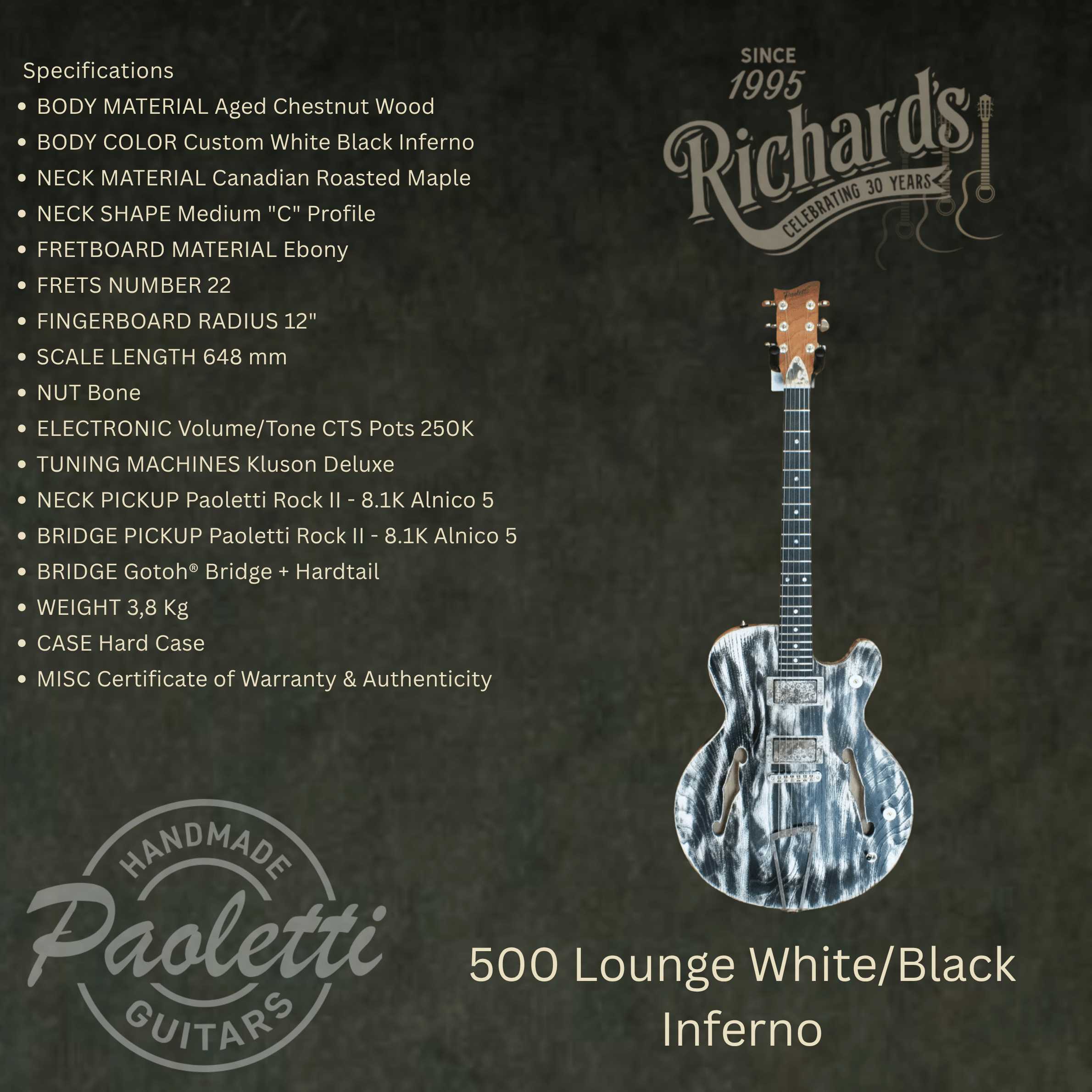 Paoletti 500 Lounge White/Black Inferno