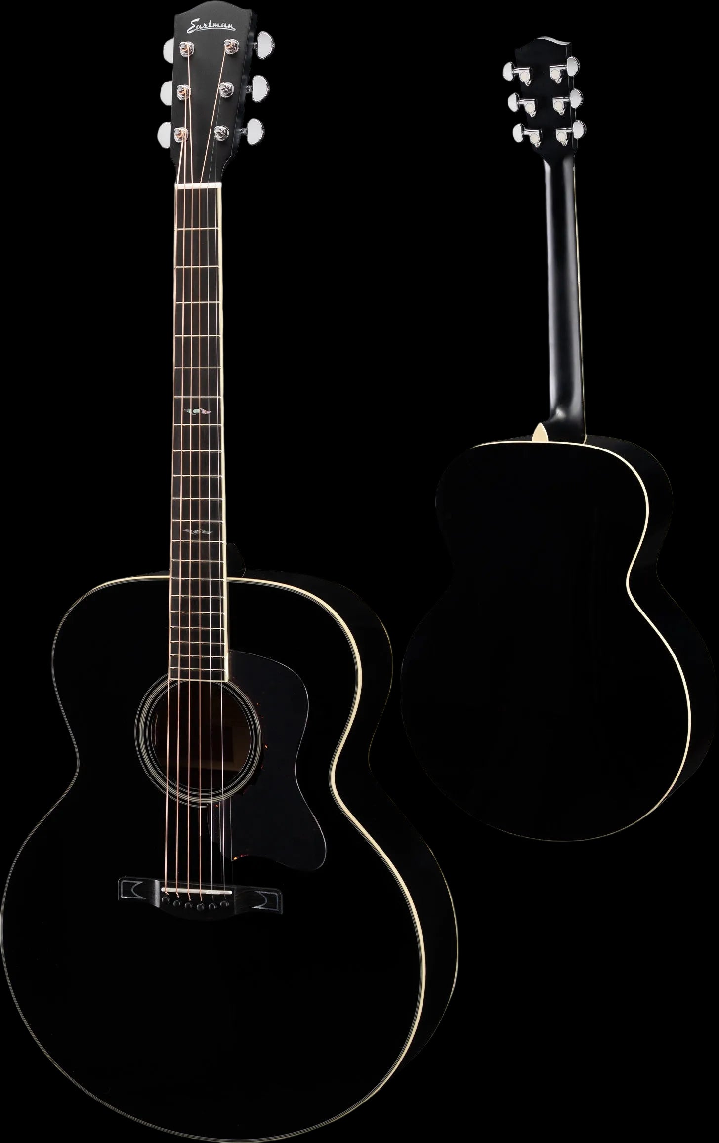 Eastman AC330E-BK Jumbo Black Electro Acoustic Guitar (Price inc. Custom Pro Setup Package)
