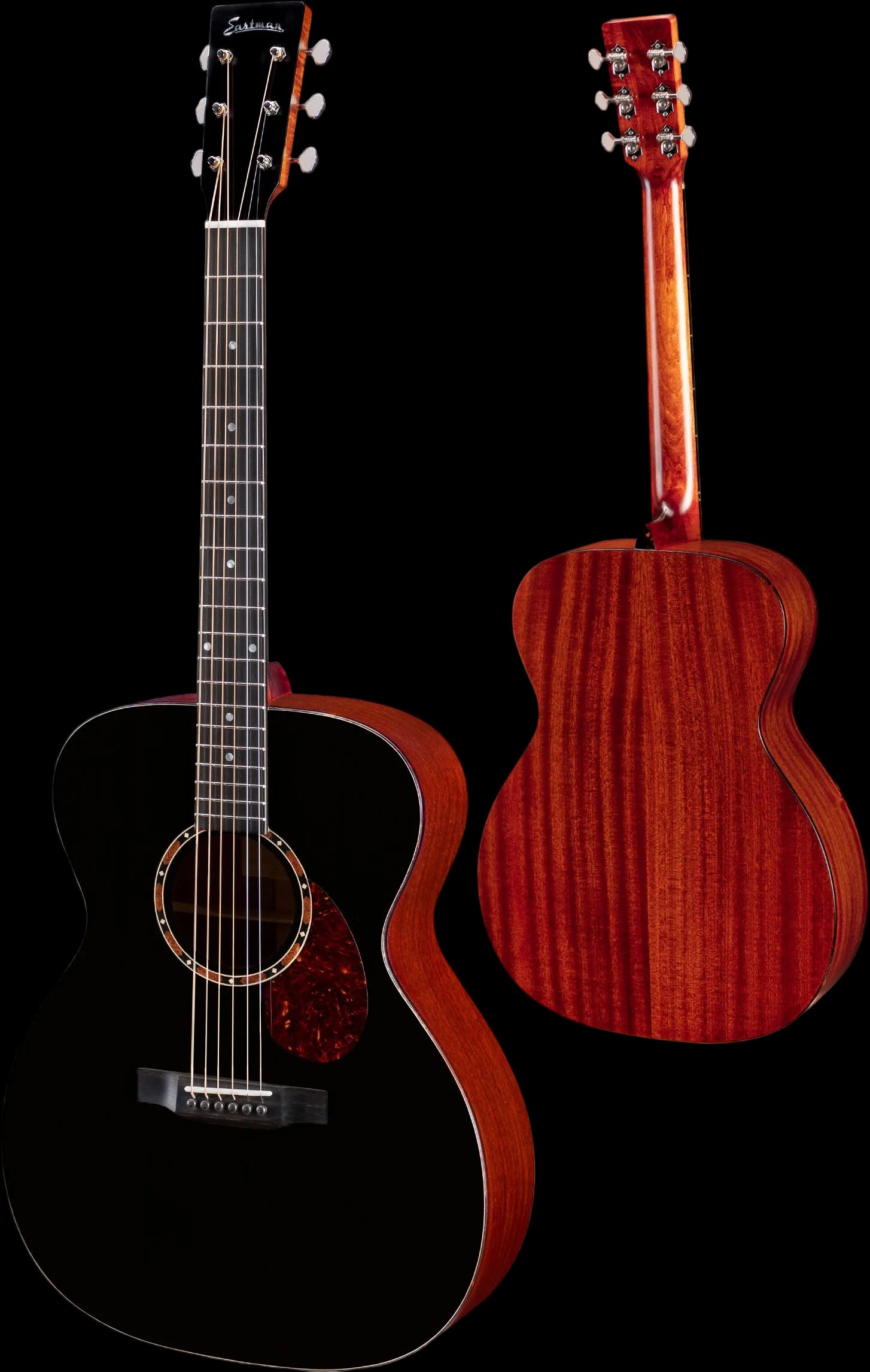 Eastman E2OM Black Acoustic Guitar (Price inc. Custom Pro Setup Package)
