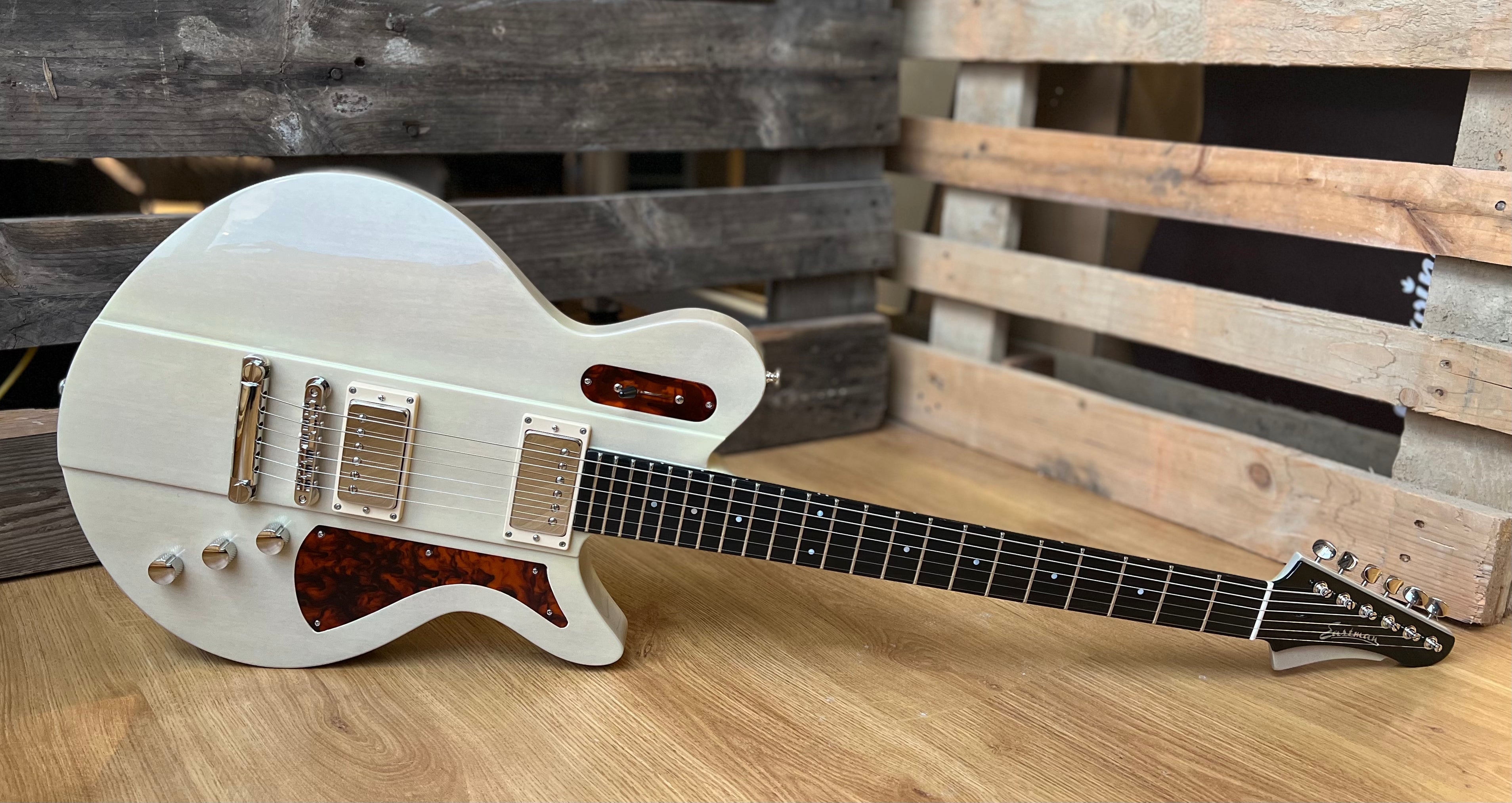 Eastman Juliet-PB Pomona Blonde (Price inc. Custom Pro Setup Package), Electric Guitar for sale at Richards Guitars.