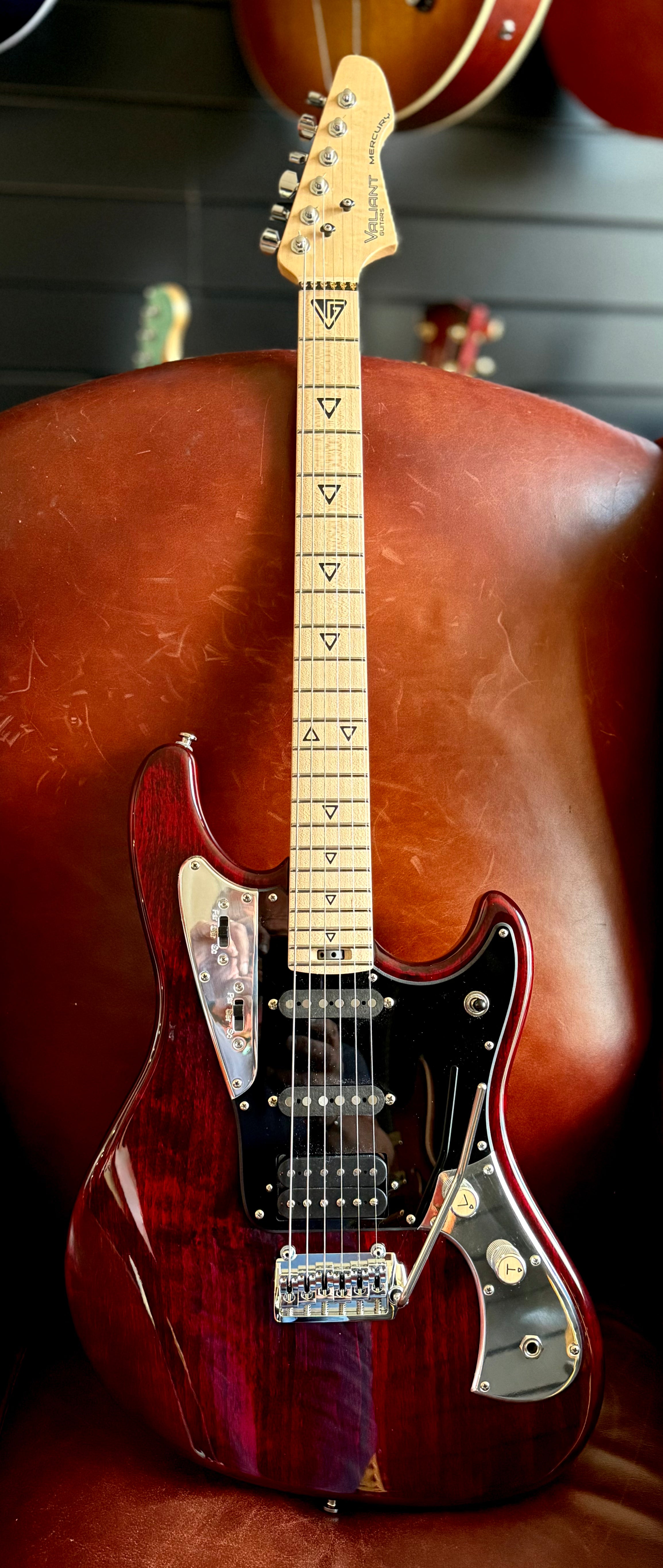 Valiant Mercury Burgundy Red w' 1 Piece Body & Stainless Steel Frets guitar for sale uk