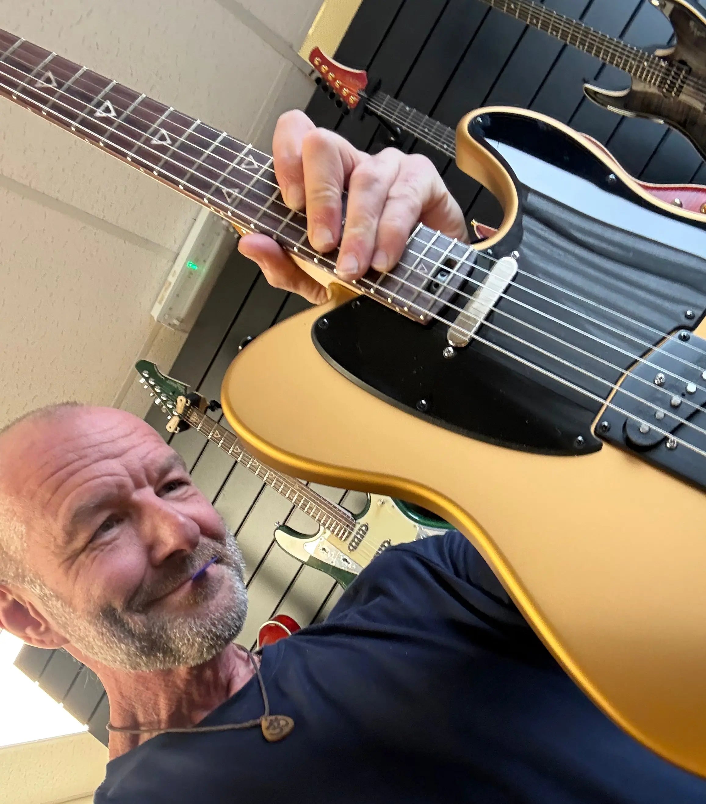 Valiant Titan Pure Gold Satin Electric Guitar With Stainless Steel Frets Upgrade guitar for sale uk