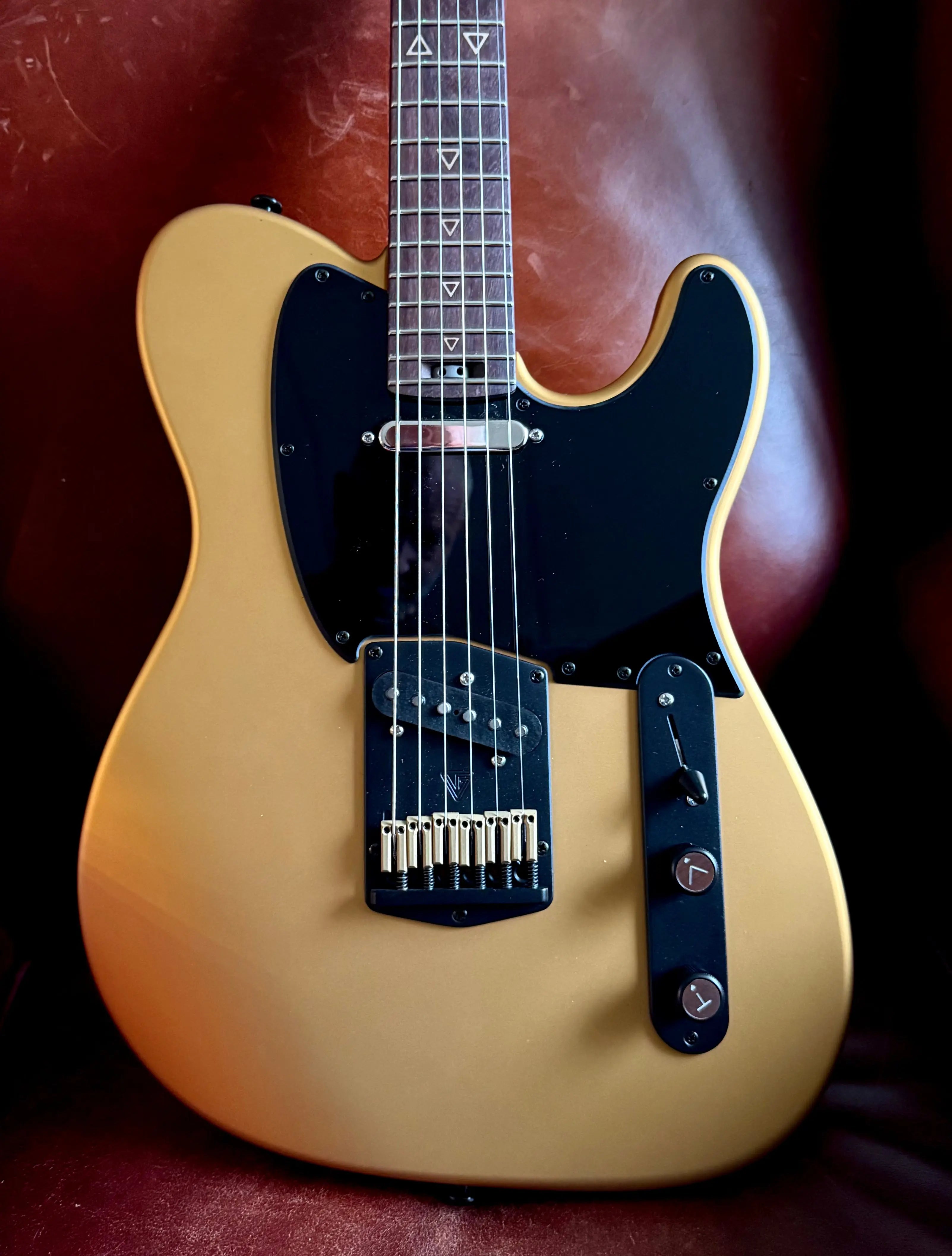 Valiant Titan Pure Gold Satin Electric Guitar With Stainless Steel Frets Upgrade guitar for sale uk