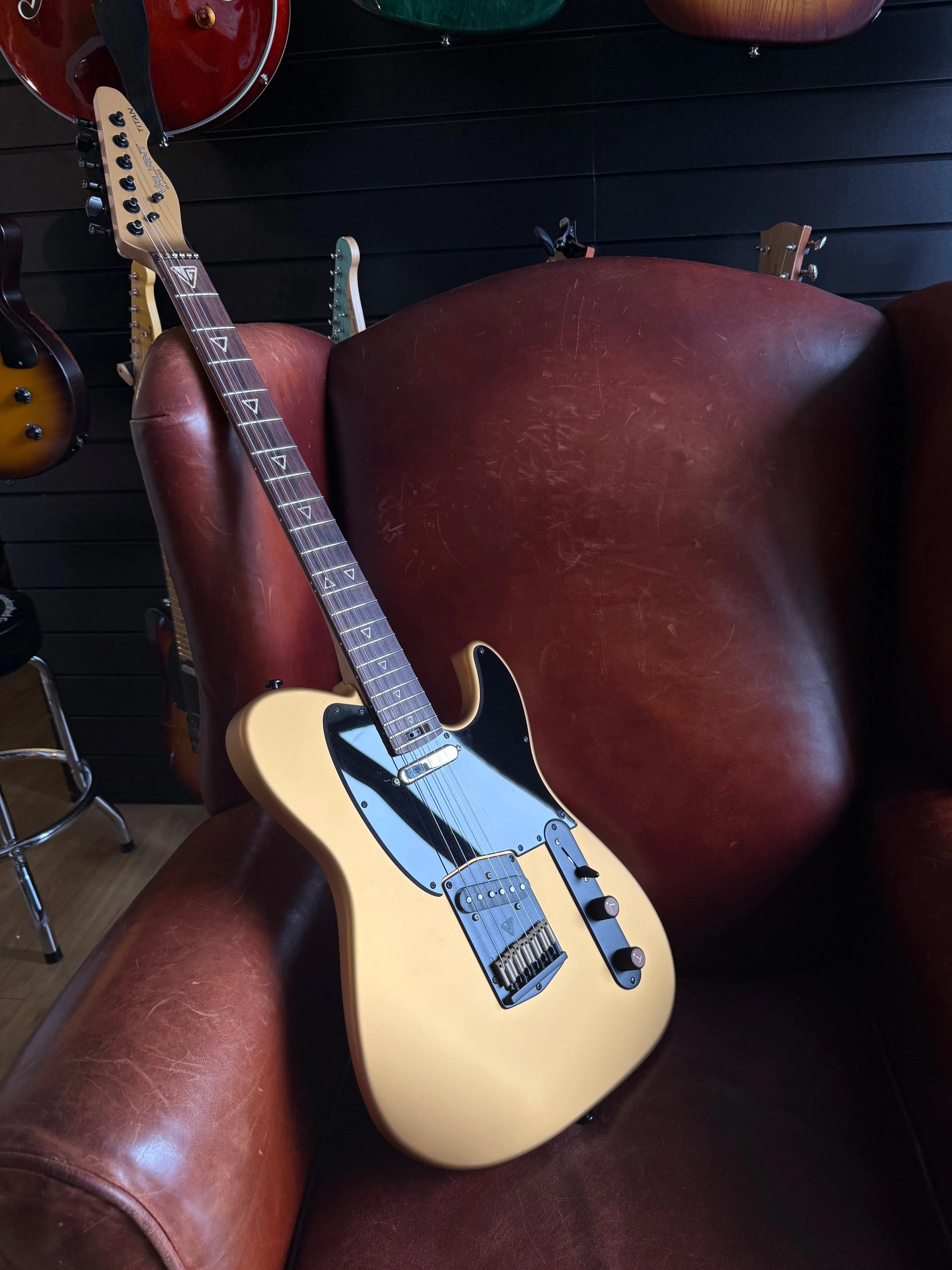 Valiant Titan Pure Gold Satin Electric Guitar With Stainless Steel Frets Upgrade guitar for sale uk