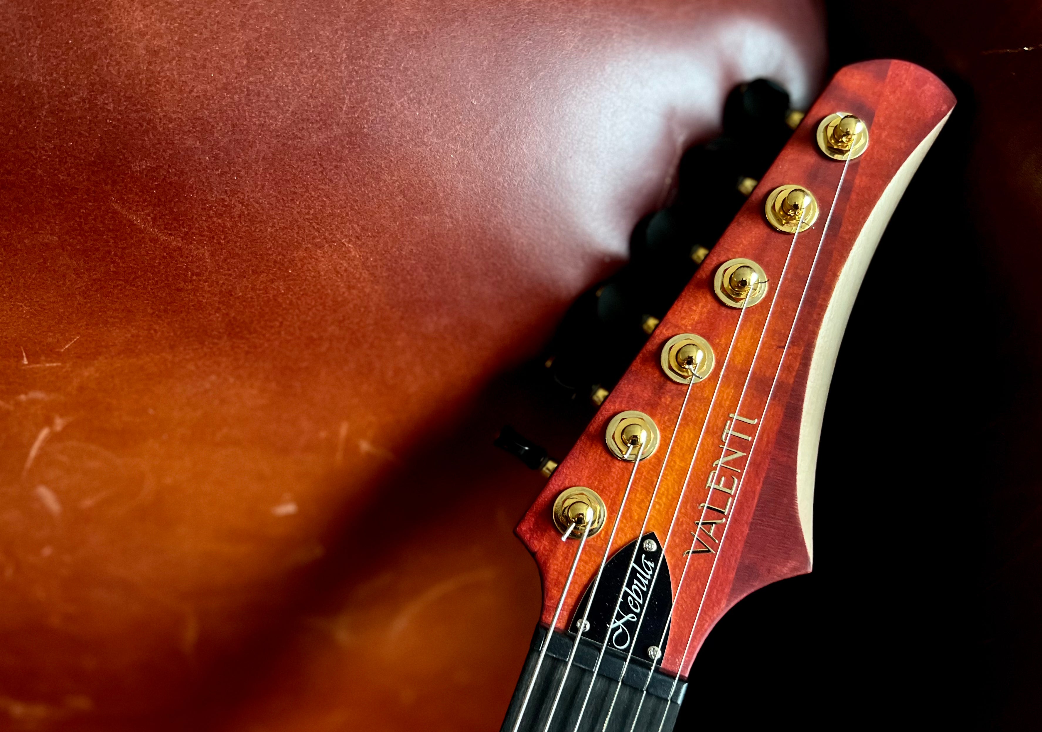 Valenti Nebula Carved Semi Hollow P90 Vintage Cherry Burst, Electric Guitar for sale at Richards Guitars.