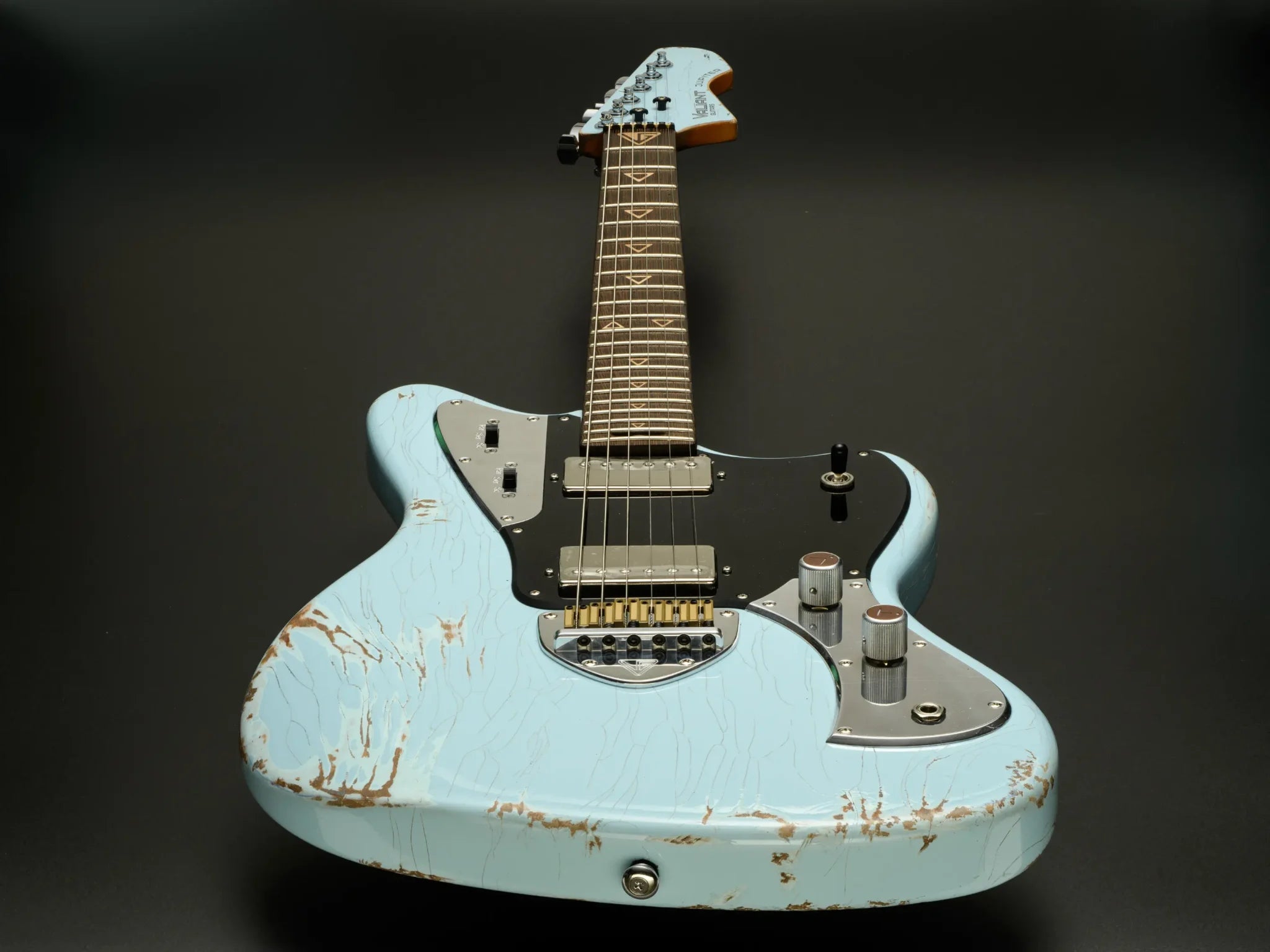 Valiant Jupiter Distressed Sonic Blue Electric Guitar