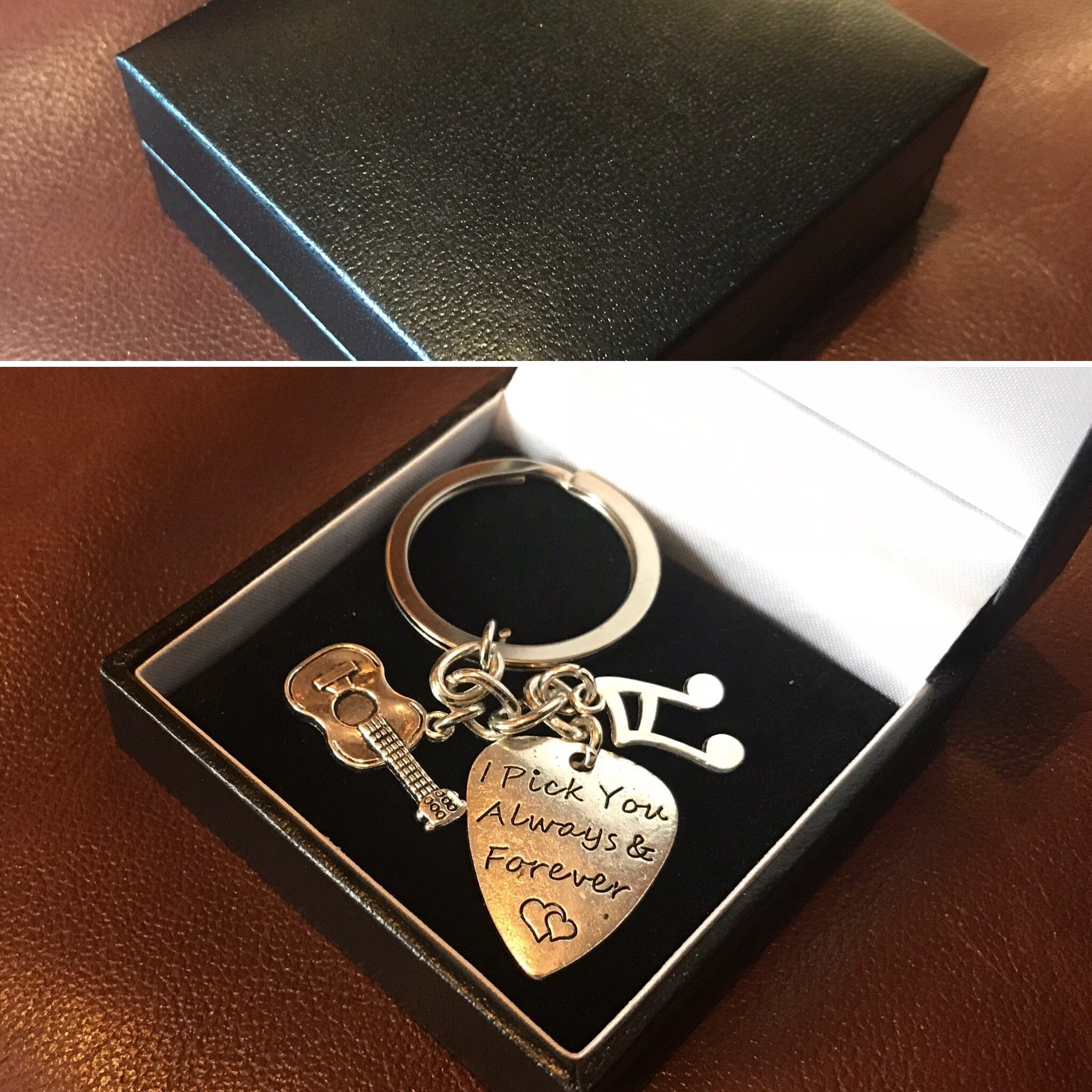 Hand Stamped Guitar popular Pick On Chain - CYMRU AM BYTH