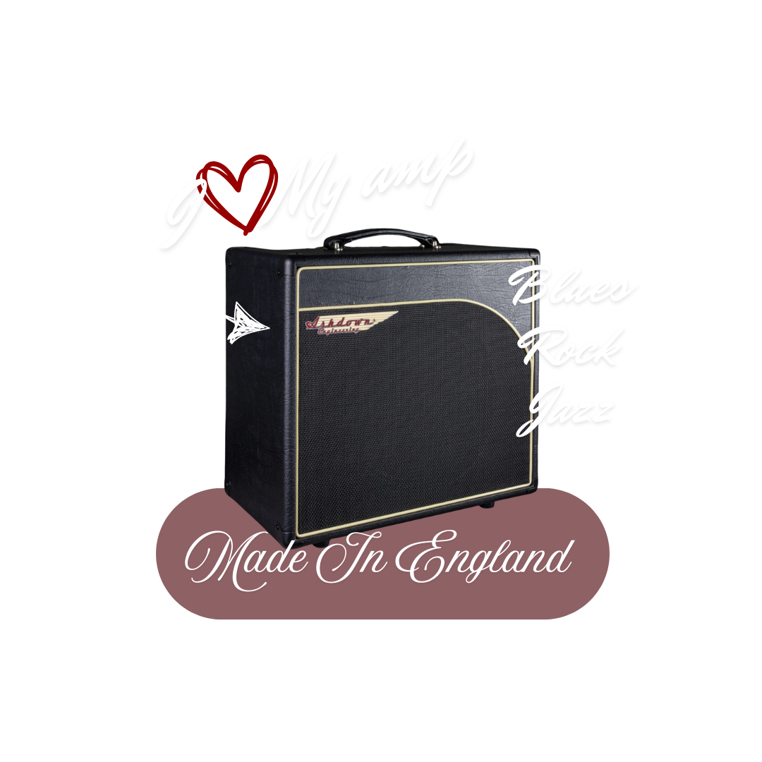 Made in England - Black guitar amplifier