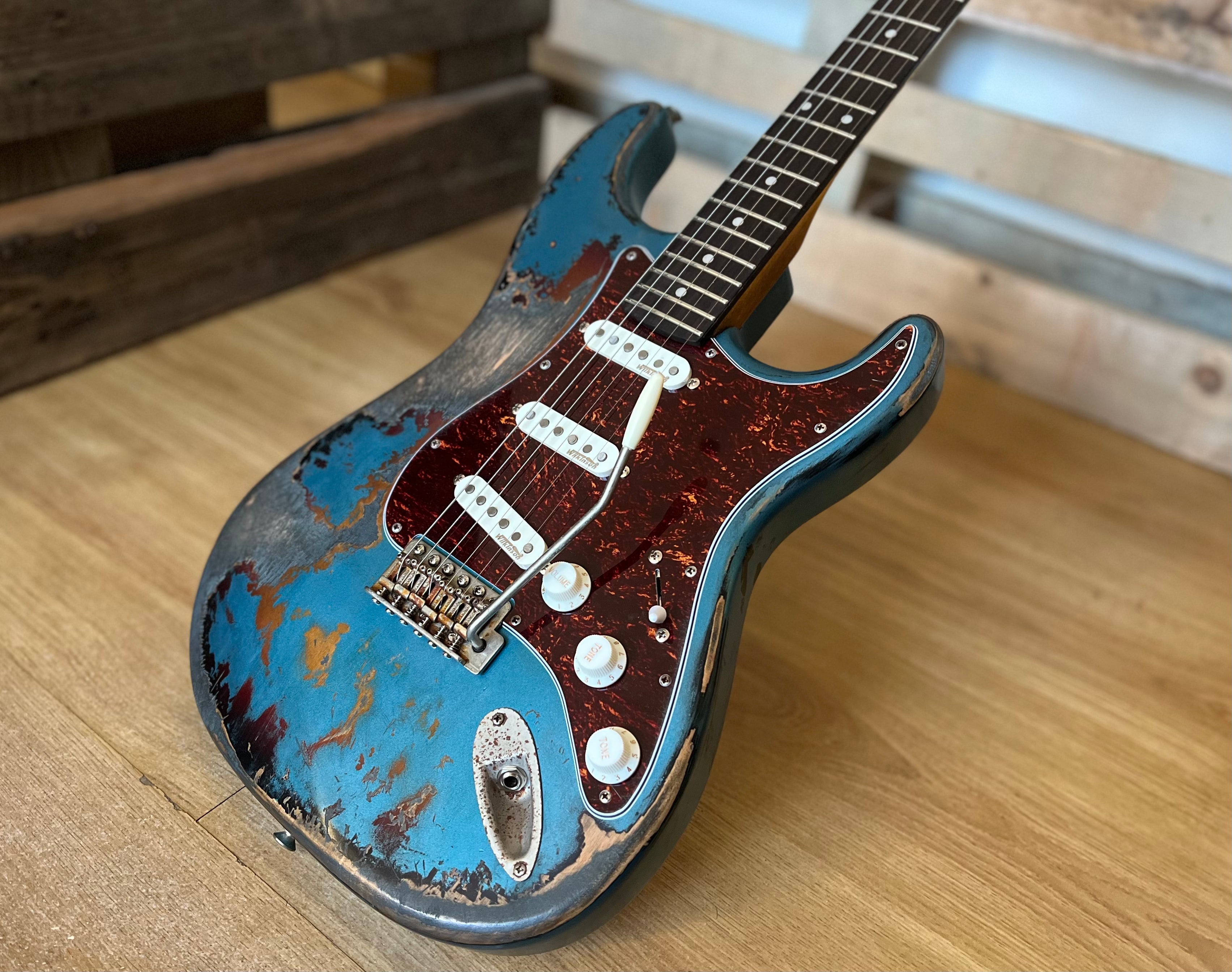 Vintage ProShop "Industrial Punk" V6 Custom in Scorched Earth Blue & FREE Custom Pro Setup, Electric Guitar for sale at Richards Guitars.