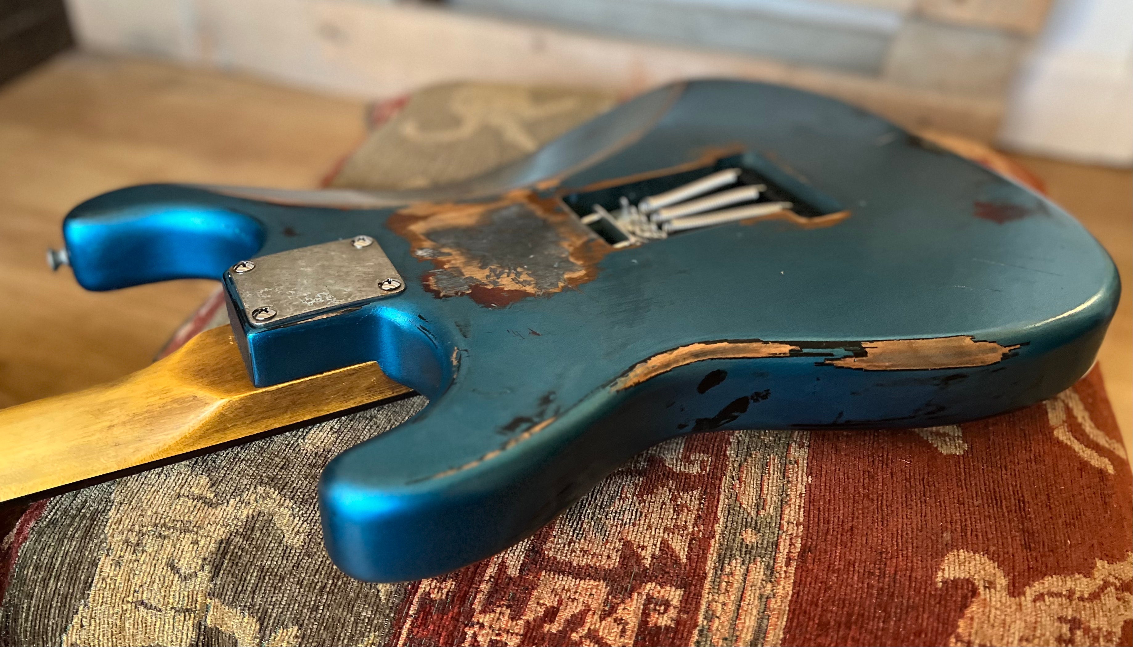 Vintage ProShop "Industrial Punk" V6 Custom in Scorched Earth Blue & FREE Custom Pro Setup, Electric Guitar for sale at Richards Guitars.