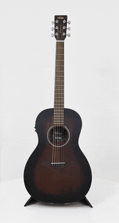 Vintage VE880WK Parlour Electro Acoustic Guitar ~ Whisky Sour, Electro Acoustic Guitar for sale at Richards Guitars.