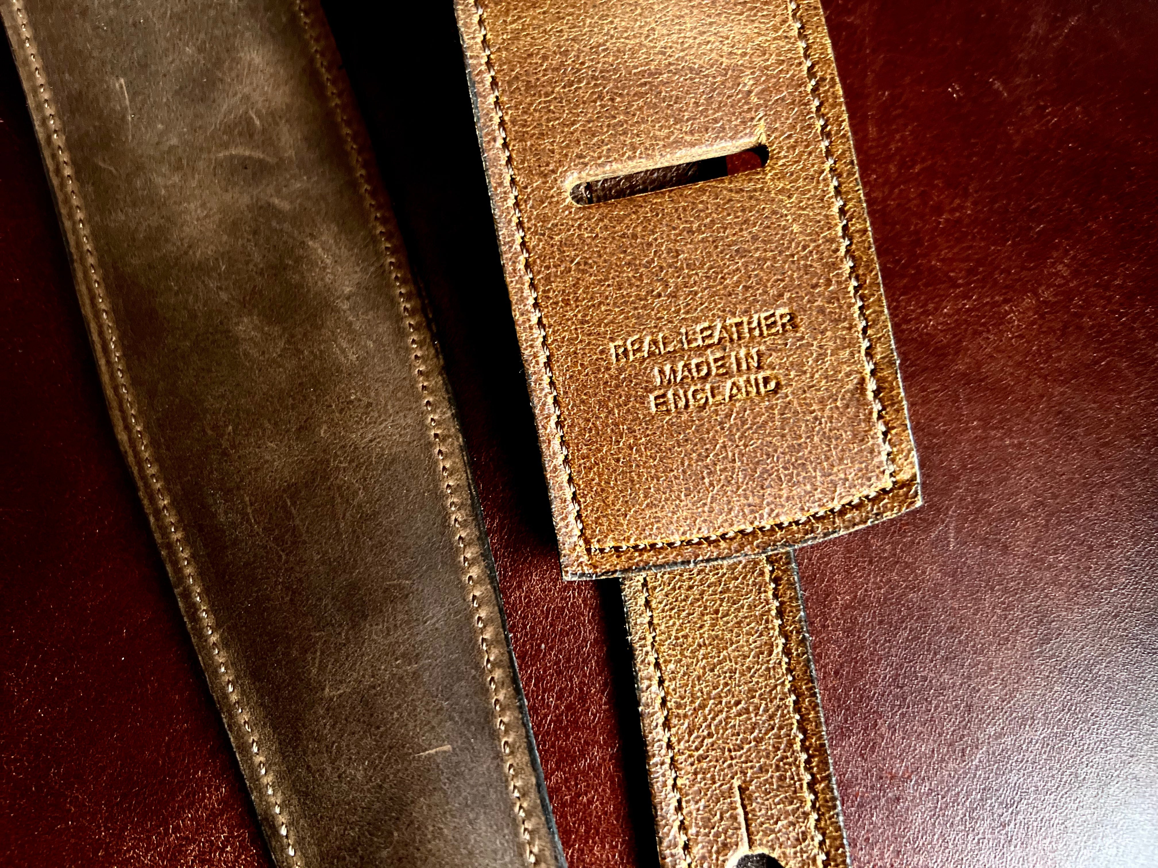 Walsall Hand Made Premium Padded Bridle Leather Guitar Strap ( Just £79 when bought with a guitar saving £40), Straps for sale at Richards Guitars.