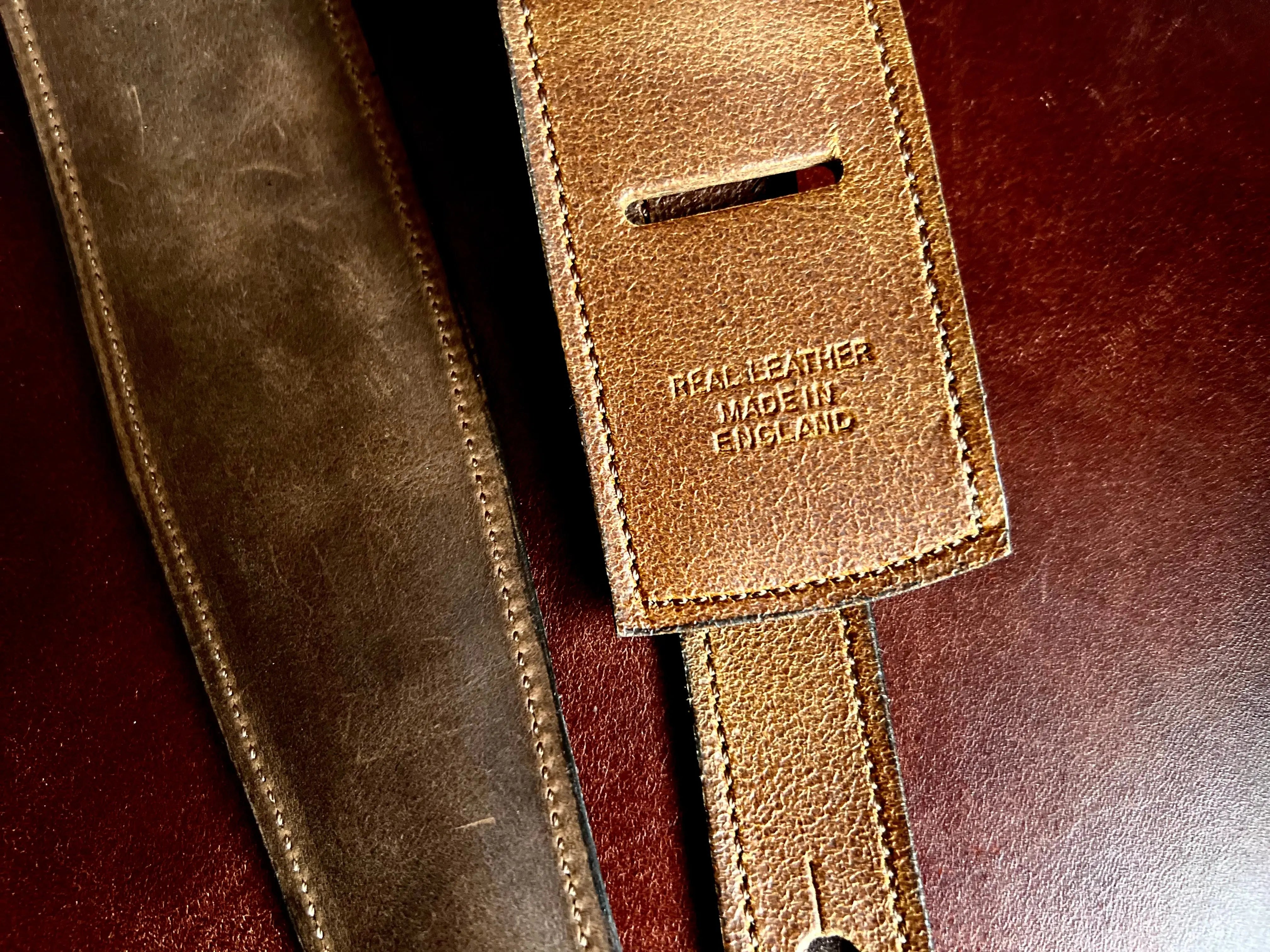 Buy Walsall Hand Made Premium Padded Bridle Leather Guitar Strap Cedarwood Brown