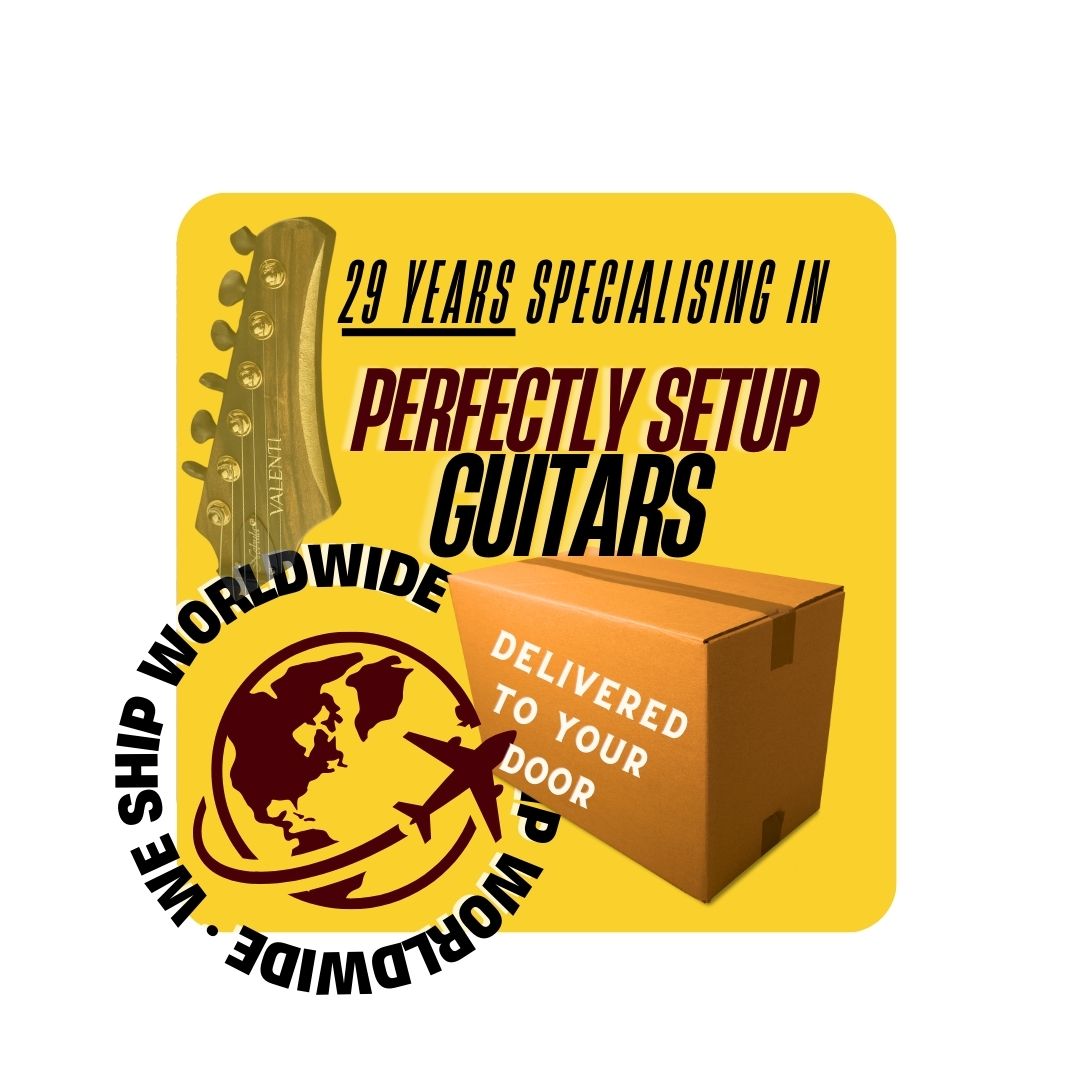 UK Guitar Shop With Worldwide Delivery.  Guitars Setup to perfection pre sale