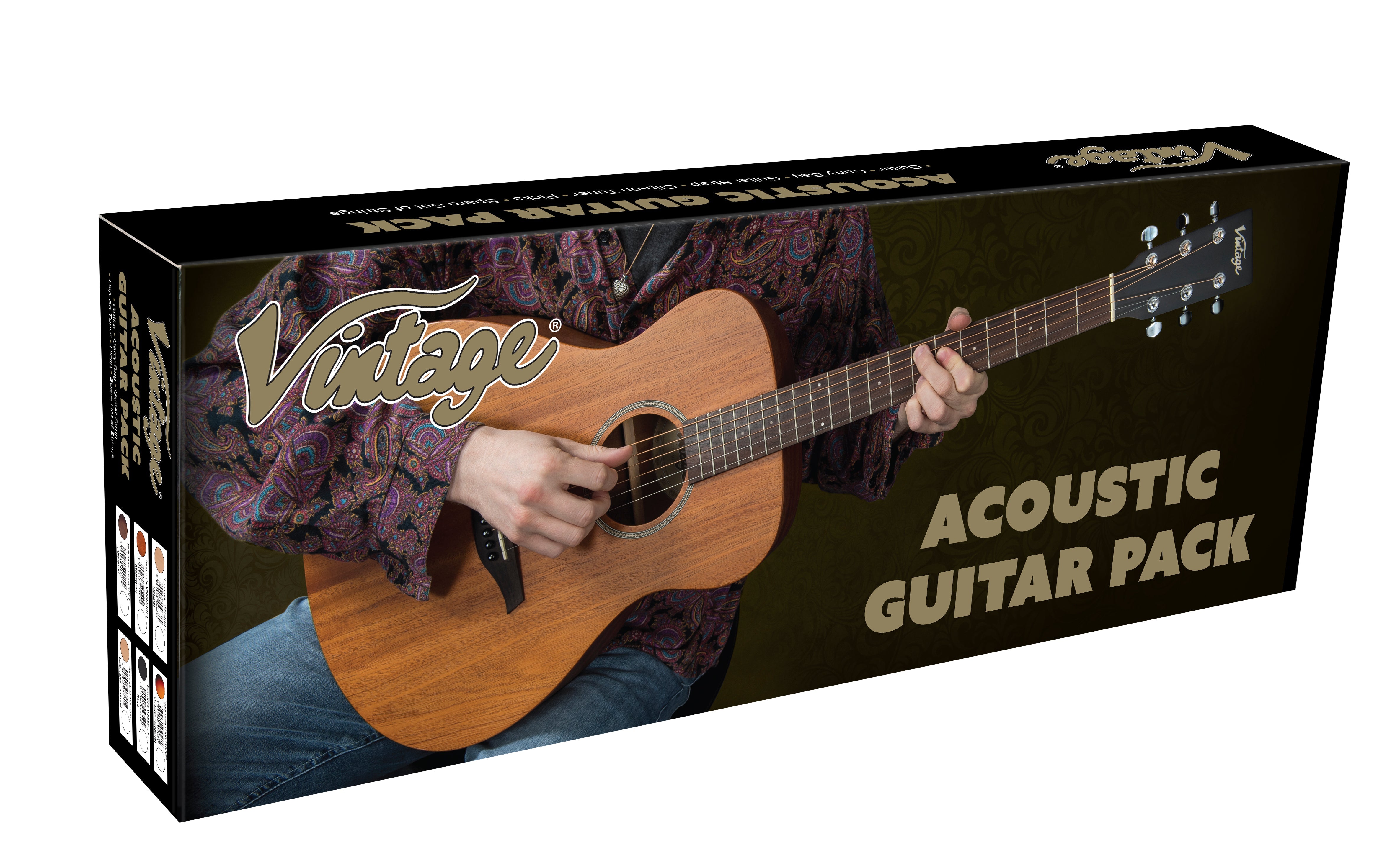 Vintage* V300NOFT Acoustic Guitar Package, Acoustic Guitar for sale at Richards Guitars.
