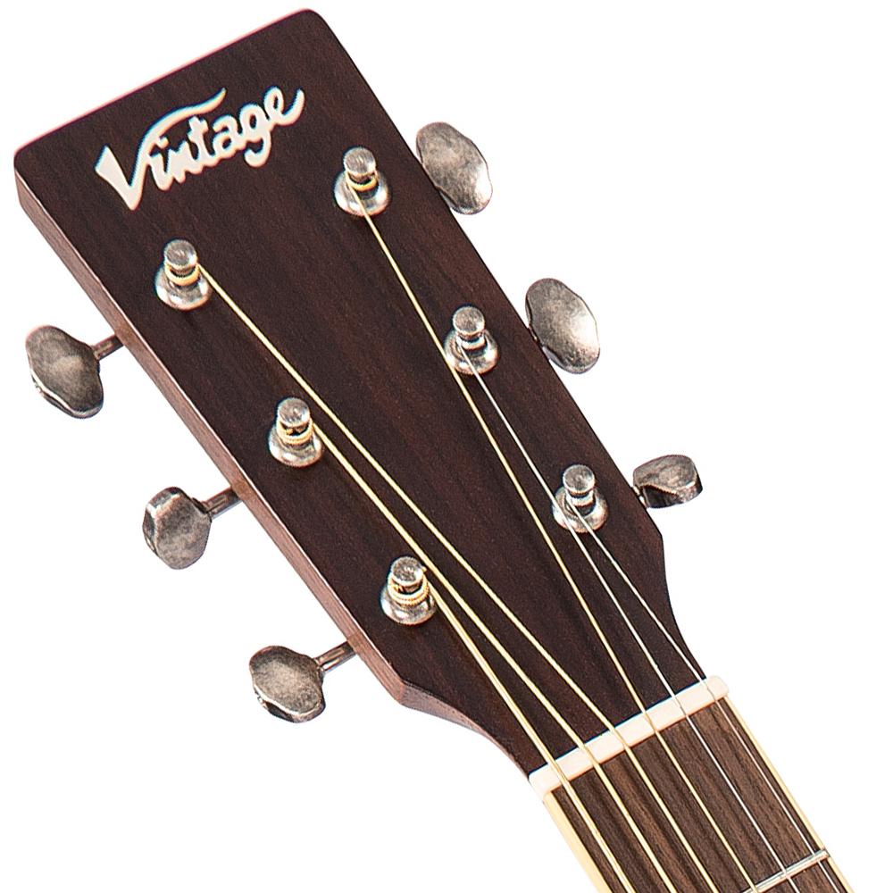 Vintage V300 Acoustic Folk Guitar Outfit ~ Antiqued, Acoustic Guitars for sale at Richards Guitars.