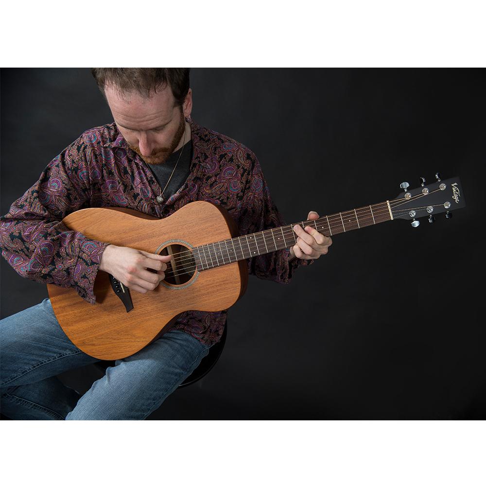 Vintage V300 Acoustic Folk Guitar Outfit ~ Mahogany, Acoustic Guitars for sale at Richards Guitars.