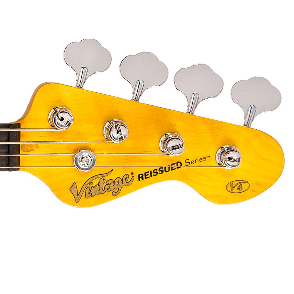 Vintage V4 ReIssued Bass Guitar - Boulevarde Black, Bass Guitar for sale at Richards Guitars.