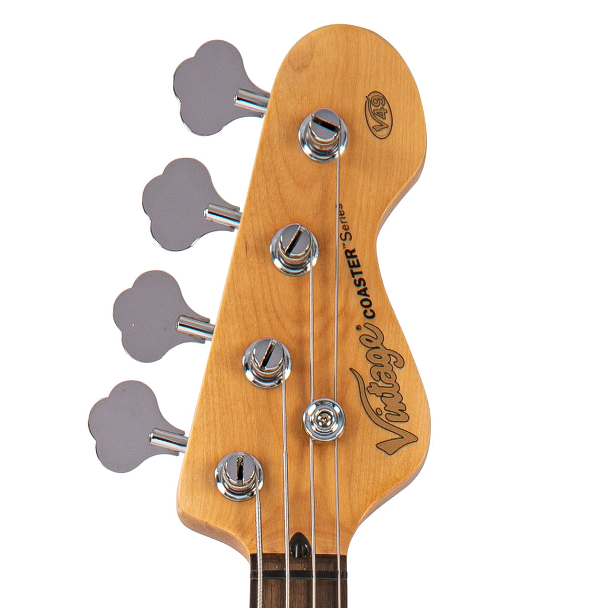 Vintage V49 Coaster Series Bass Guitar ~ 3 Tone Sunburst, Bass Guitar for sale at Richards Guitars.