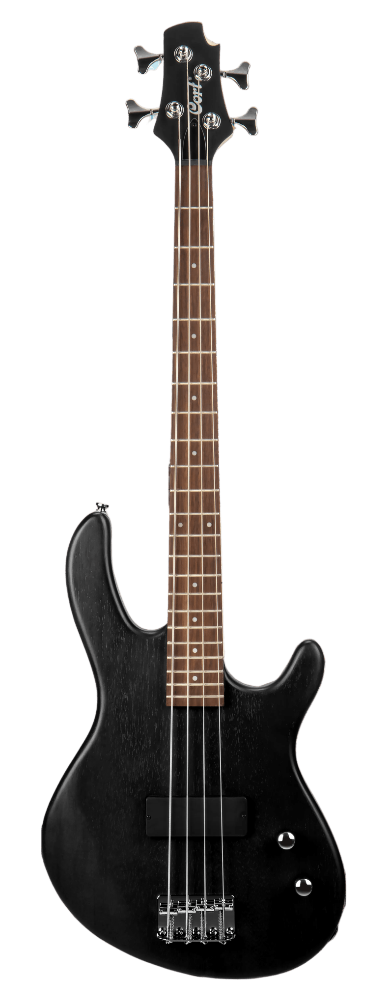 Cort Action Bass Junior Open Pore Black Bass Guitar - Richards Guitars Of Stratford Upon Avon