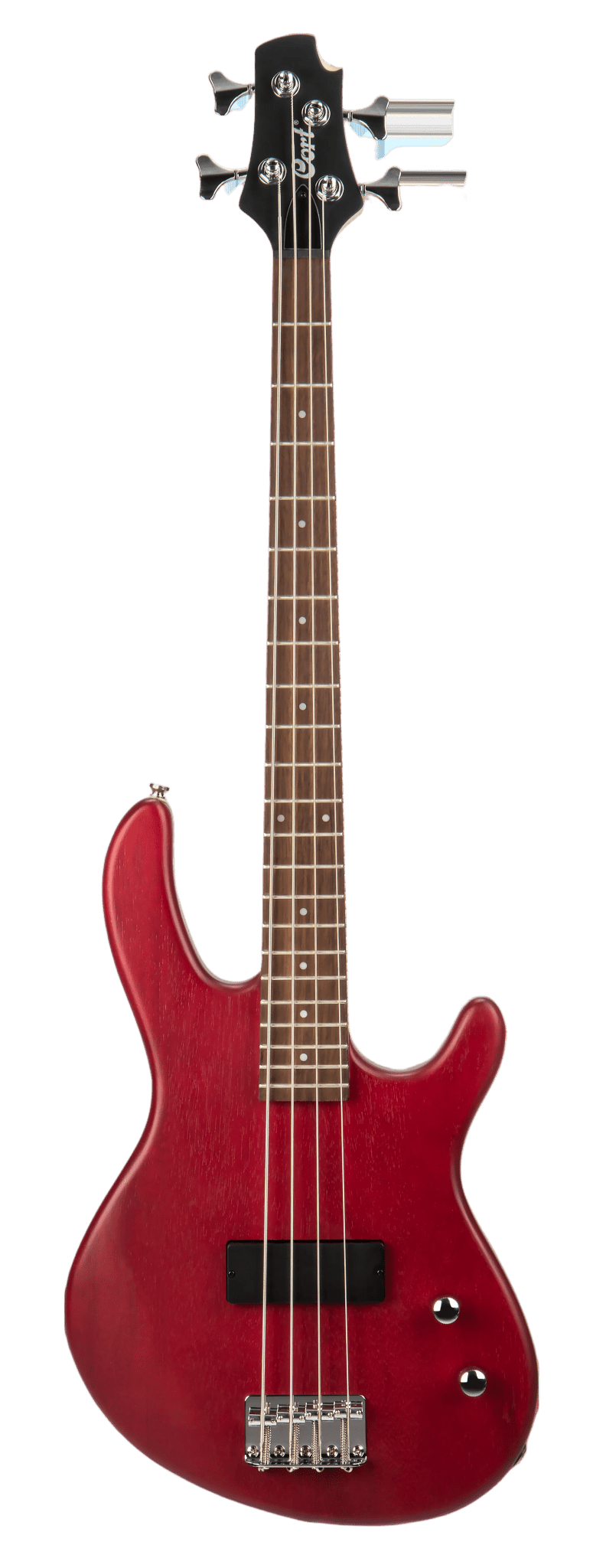 Cort Action Bass Junior Open Pore Black Cherry Bass Guitar - Richards Guitars Of Stratford Upon Avon