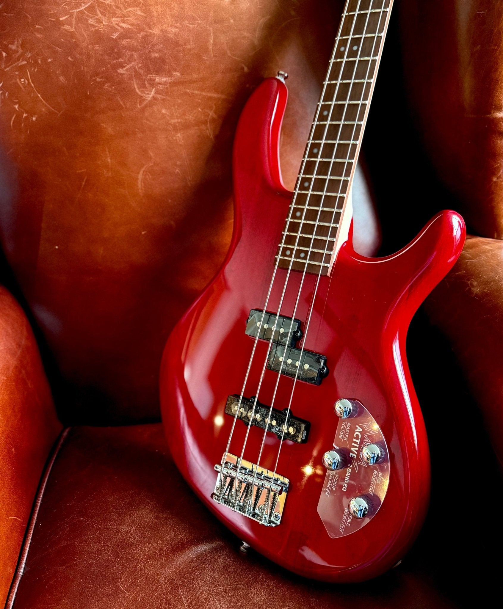Cort Action Bass Plus Trans Red Bass Guitar - Richards Guitars Of Stratford Upon Avon