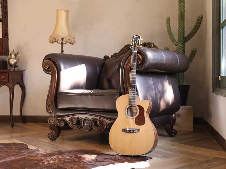 Cort Gold OC6 w/case Natural Electro Acoustic Guitar - Richards Guitars Of Stratford Upon Avon