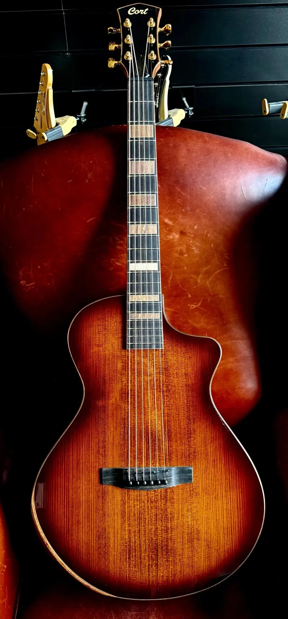 Buy Cort Modern Tobacco Burst Electro Acoustic Guitar with Case Inc. Fishman Matrix
