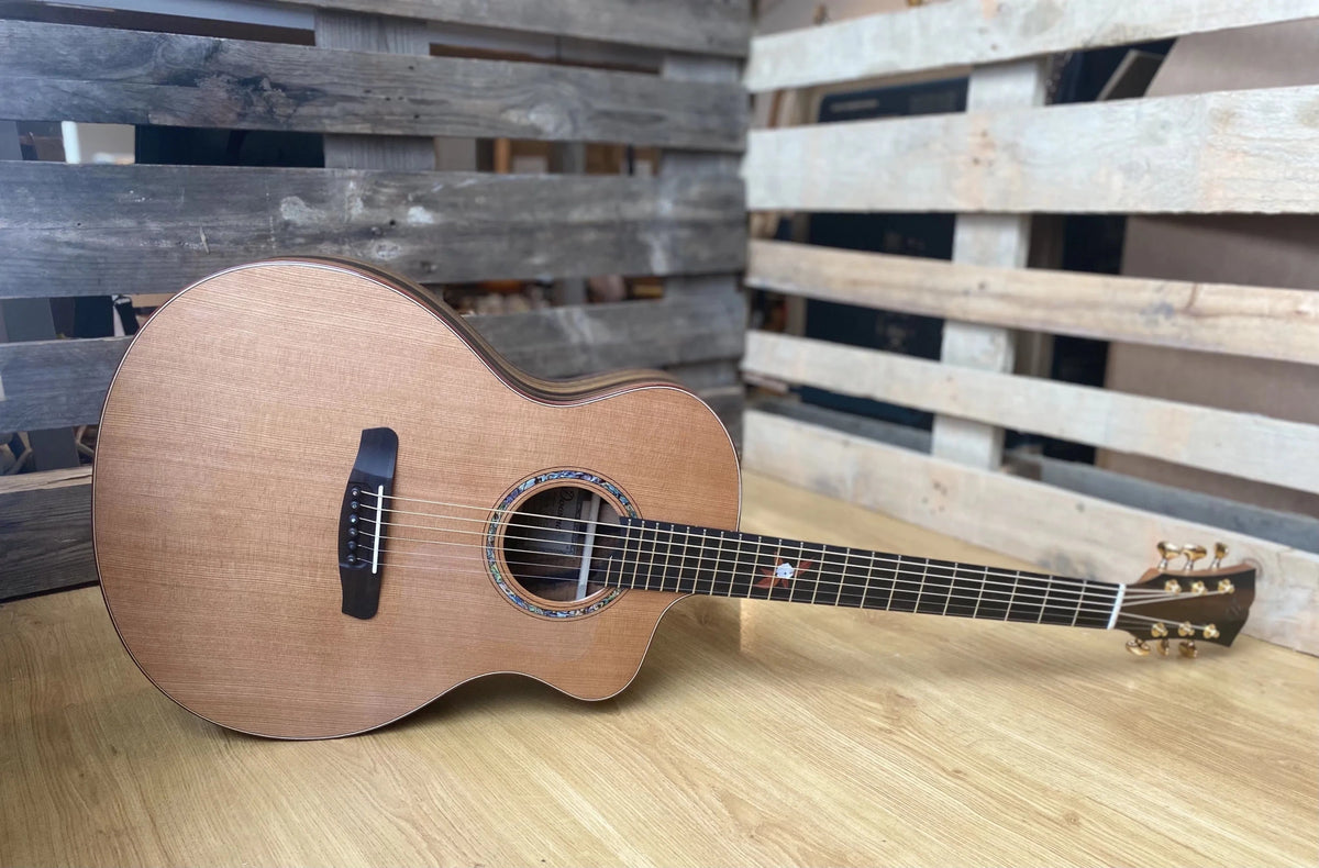 Dowina Figured Ebony GAC Deluxe Masters With Torrifed Swiss Moon Spruce Top - Richards Guitars Of Stratford Upon Avon