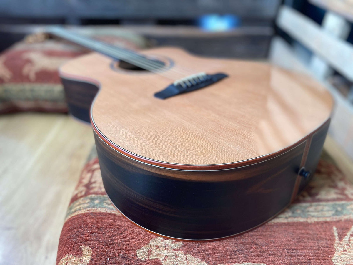 Dowina Figured Ebony GAC Deluxe Masters With Torrifed Swiss Moon Spruce Top - Richards Guitars Of Stratford Upon Avon