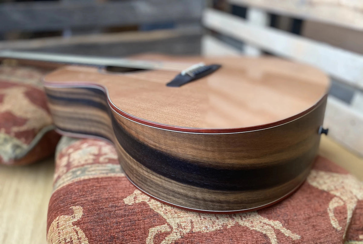 Dowina Figured Ebony GAC Deluxe Masters With Torrifed Swiss Moon Spruce Top - Richards Guitars Of Stratford Upon Avon