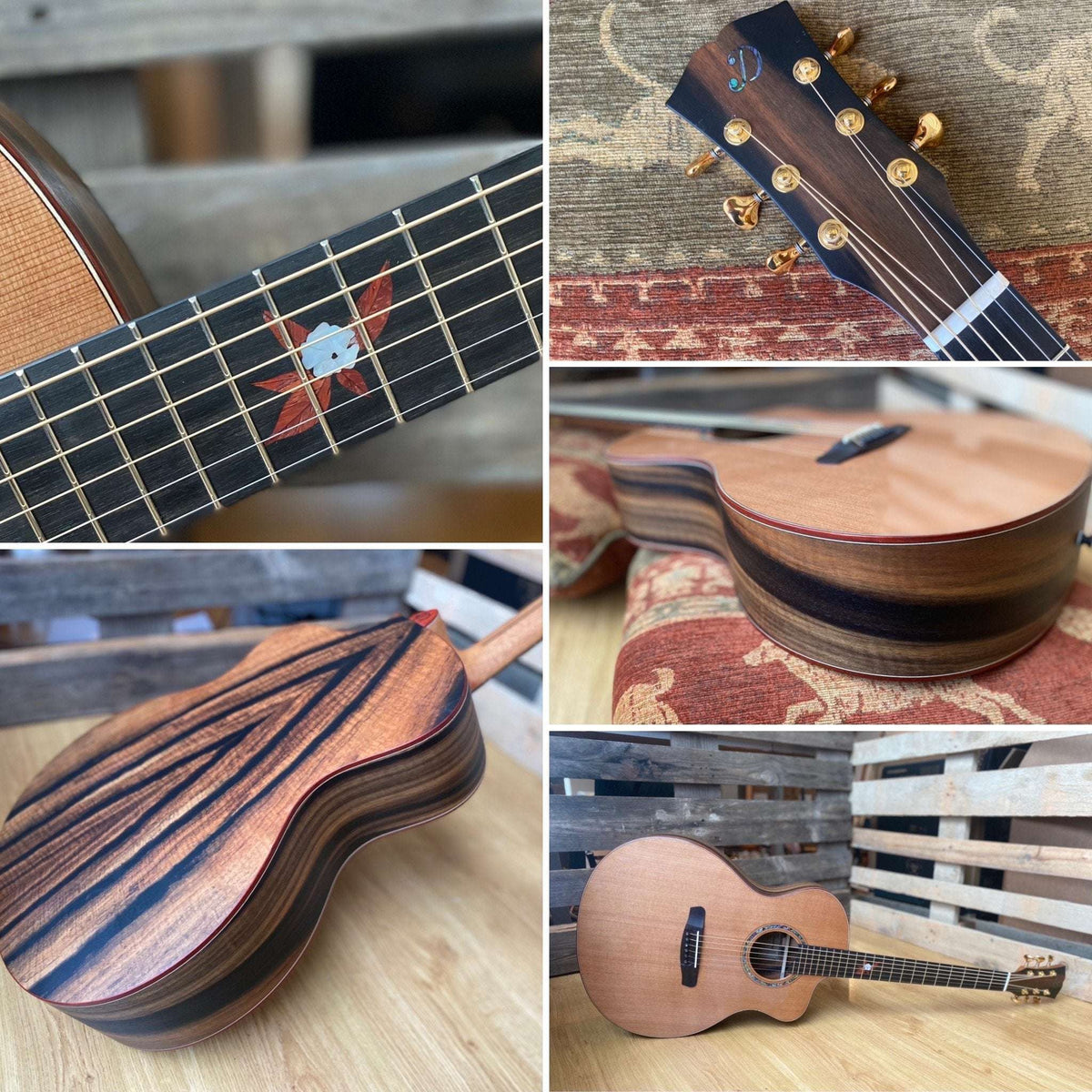 Dowina Figured Ebony GAC Deluxe Masters With Torrifed Swiss Moon Spruce Top - Richards Guitars Of Stratford Upon Avon
