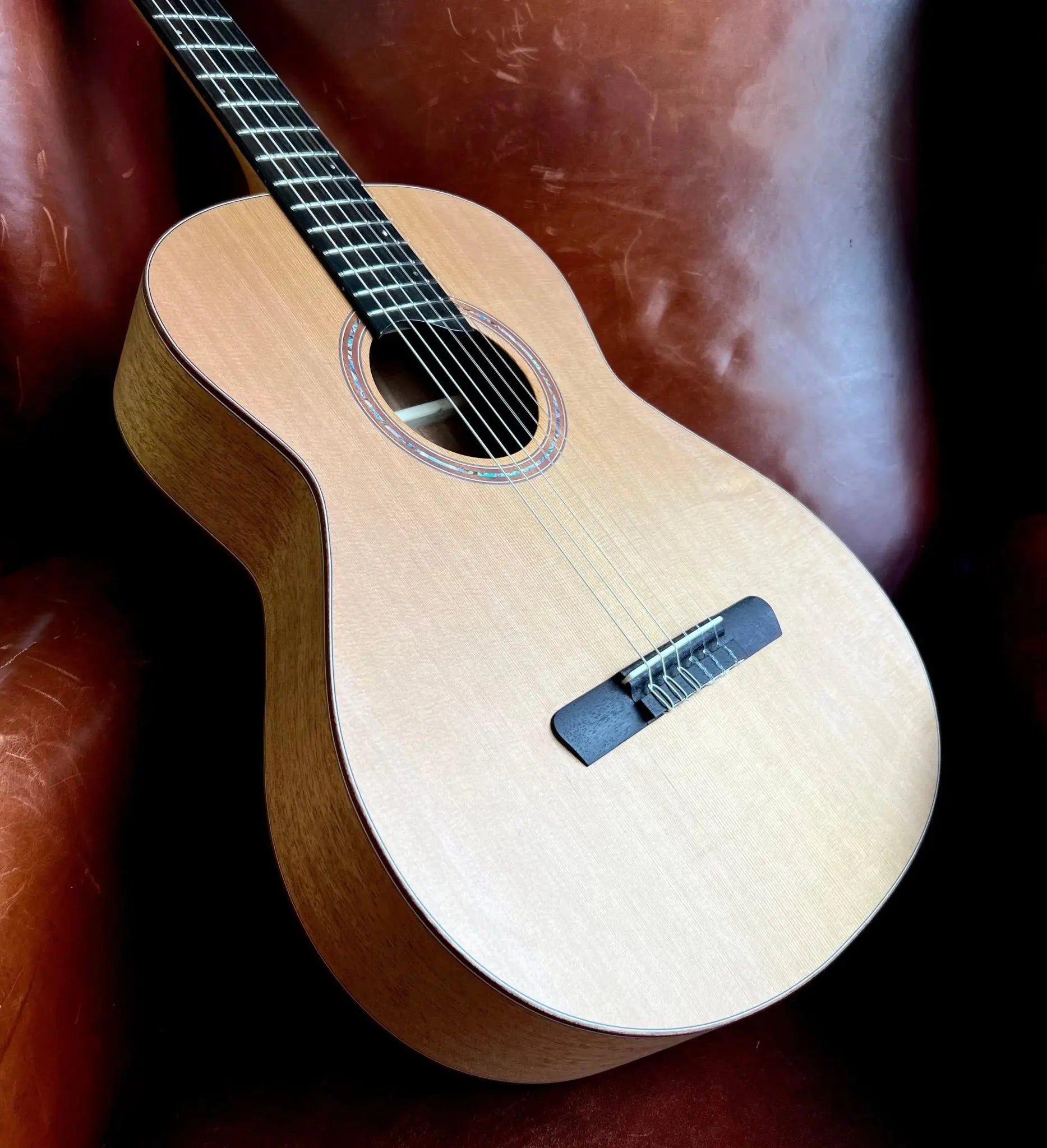 Dowina Mahogany OMG - H Cedar. OM Body Nylon Hybrid Acoustic Guitar - Richards Guitars Of Stratford Upon Avon
