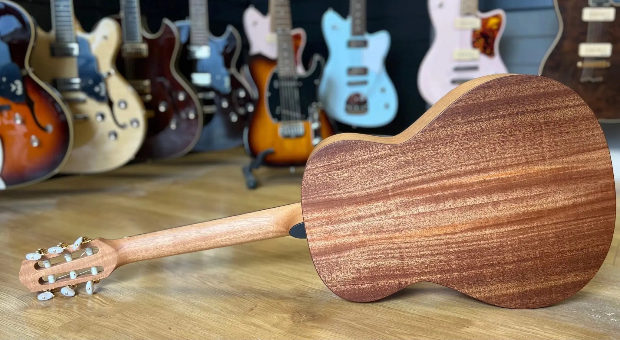 Dowina Mahogany OMG - H Cedar. OM Body Nylon Hybrid Acoustic Guitar - Richards Guitars Of Stratford Upon Avon