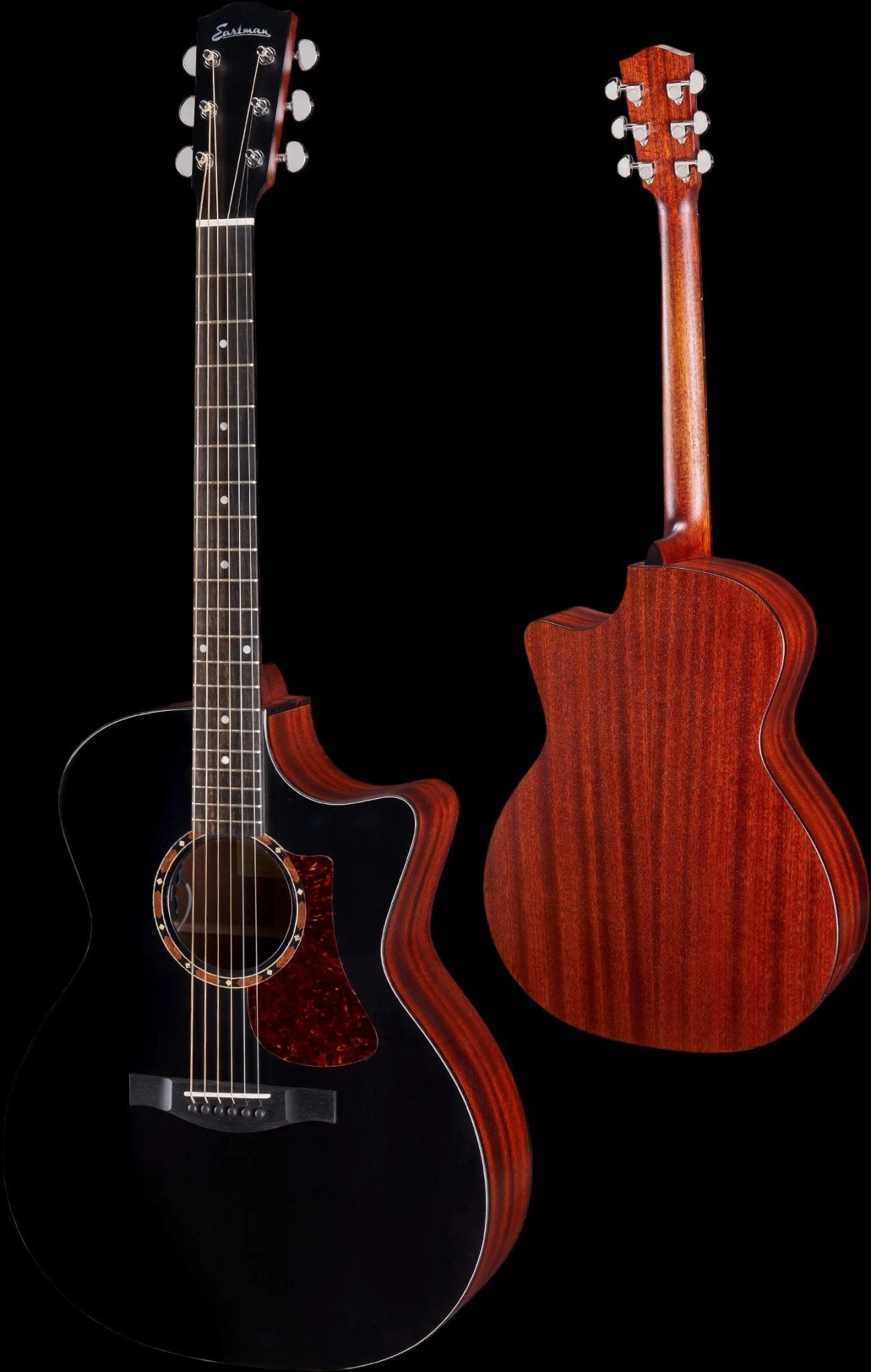 Eastman AC122-2CE Black Electro Acoustic Guitar (Price inc. Custom Pro Setup Package) - Richards Guitars Of Stratford Upon Avon