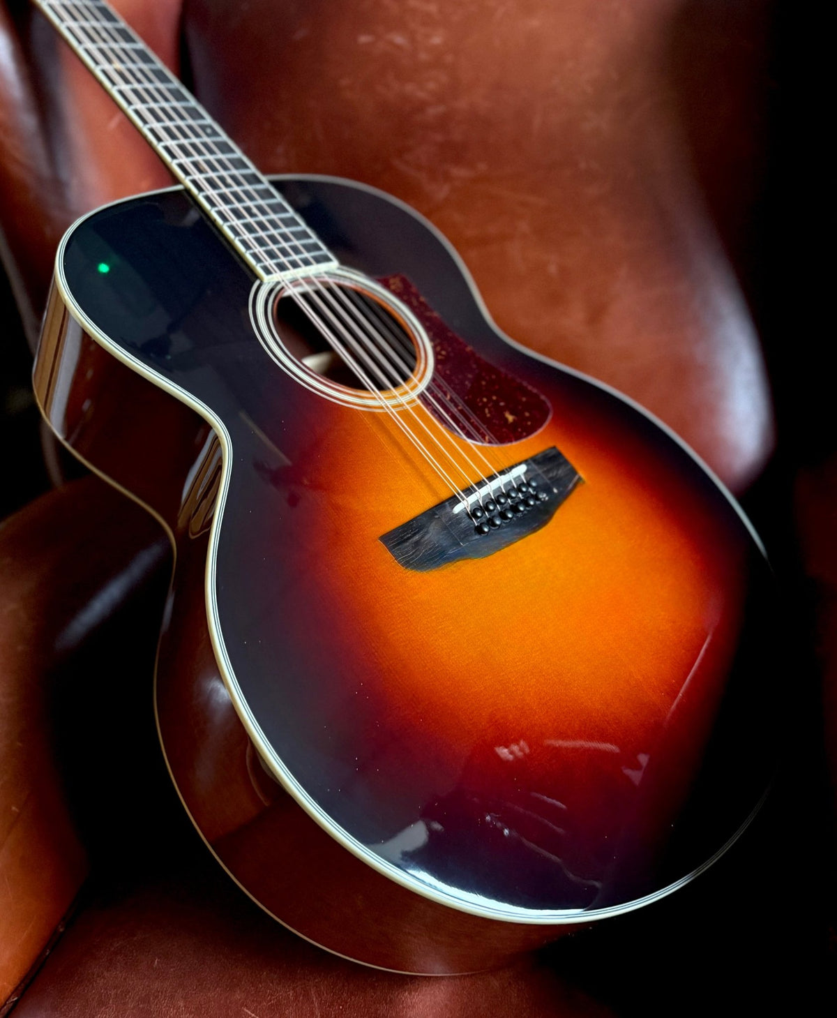 Eastman AC330E-12-SB Jumbo Sunburst Electro Acoustic Guitar - Richards Guitars Of Stratford Upon Avon