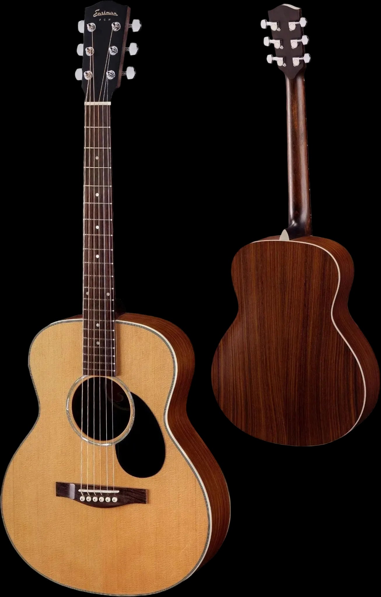 Eastman PCH2 - TG, natural, Thermo Cured Solid Spruce Top Travel Guitar - Richards Guitars Of Stratford Upon Avon