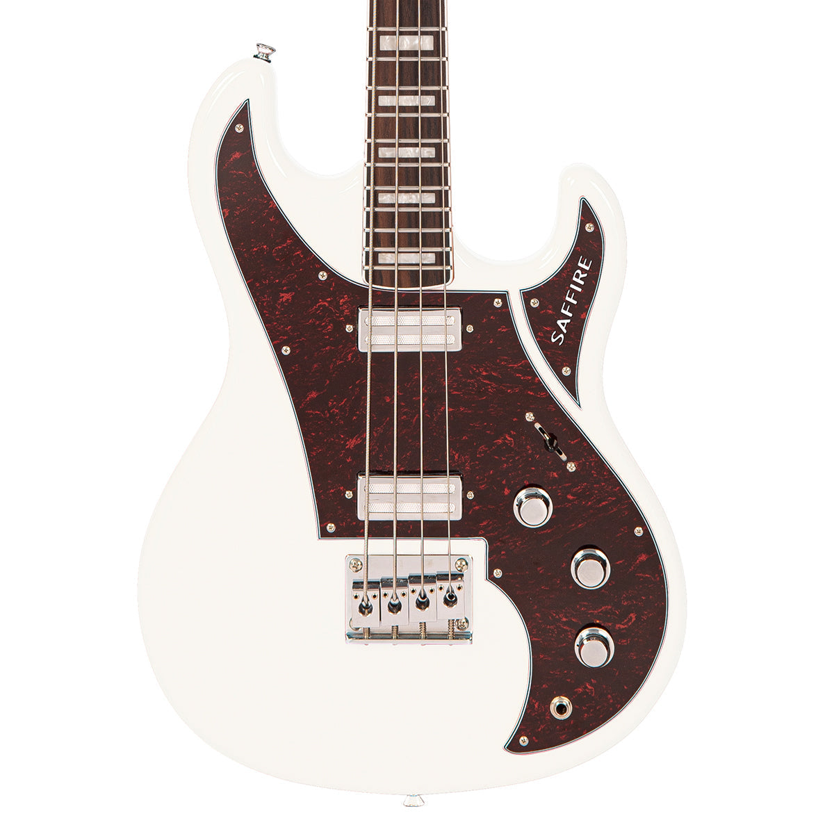 Rapier Saffire Bass Guitar ~ Arctic White, Bass Guitar for sale at Richards Guitars.