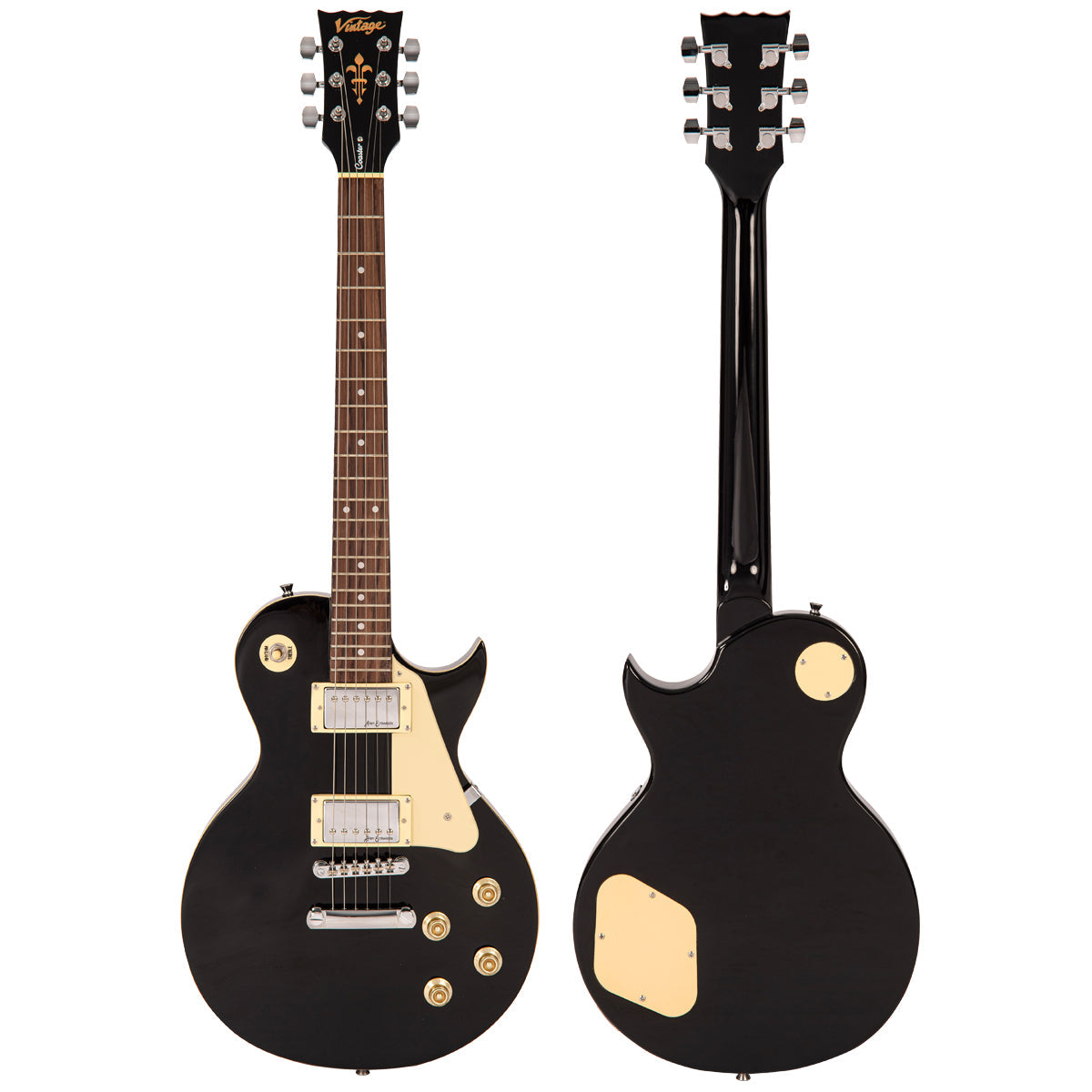 Vintage V10 Coaster Series Electric Guitar ~ Boulevard Black, Electric Guitar for sale at Richards Guitars.
