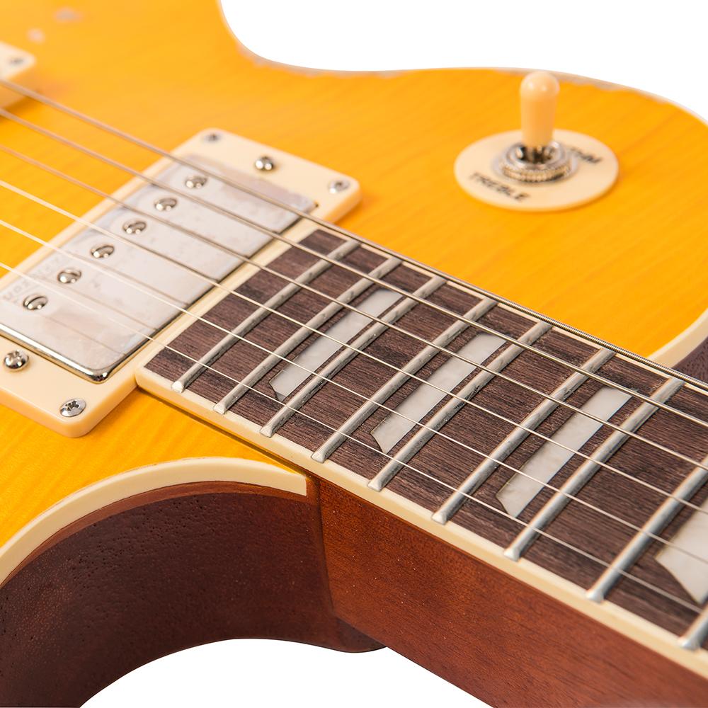 Vintage V100 ICON Electric Guitar ~ Distressed 'Lemon Drop', Electric Guitar for sale at Richards Guitars.