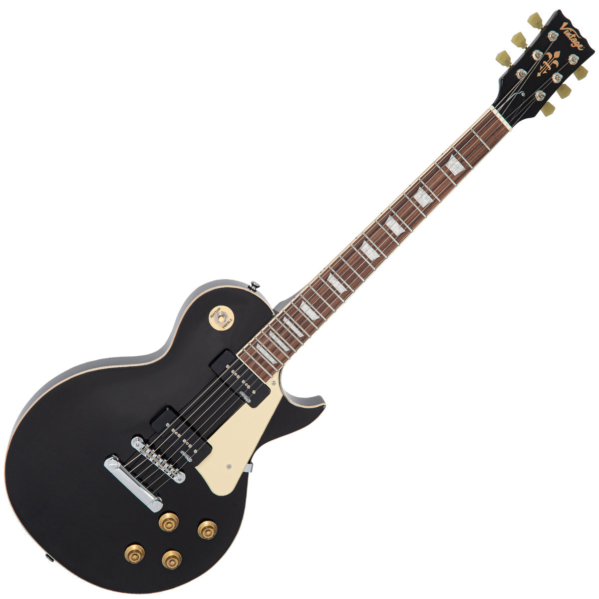 Vintage V100P ReIssued Electric Guitar ~ Boulevard Black, Electric Guitar for sale at Richards Guitars.