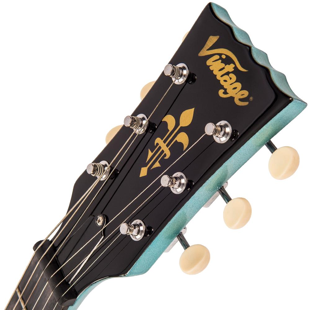 Vintage V120 ReIssued Electric Guitar ~ Gun Hill Blue, Electric Guitar for sale at Richards Guitars.