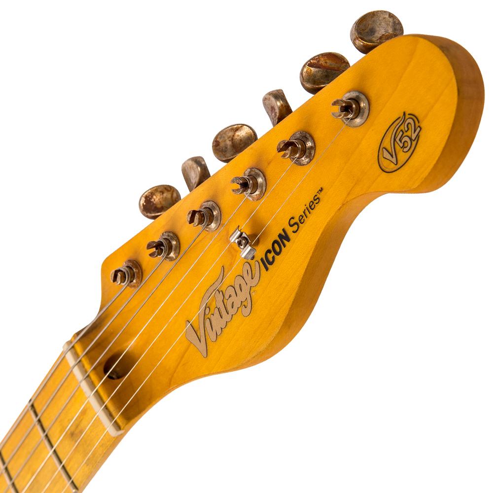 Vintage V52 ICON Electric Guitar ~ Distressed Butterscotch, Electric Guitar for sale at Richards Guitars.