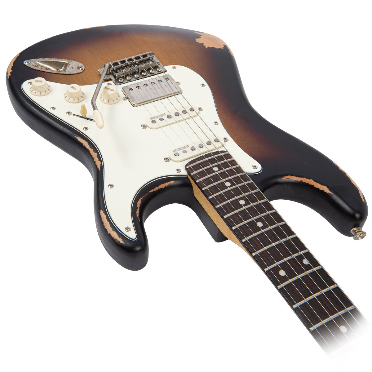 Vintage V6 Paul Rose Signature Electric Guitar ~ Distressed Sunset Sunburst, Electric Guitar for sale at Richards Guitars.