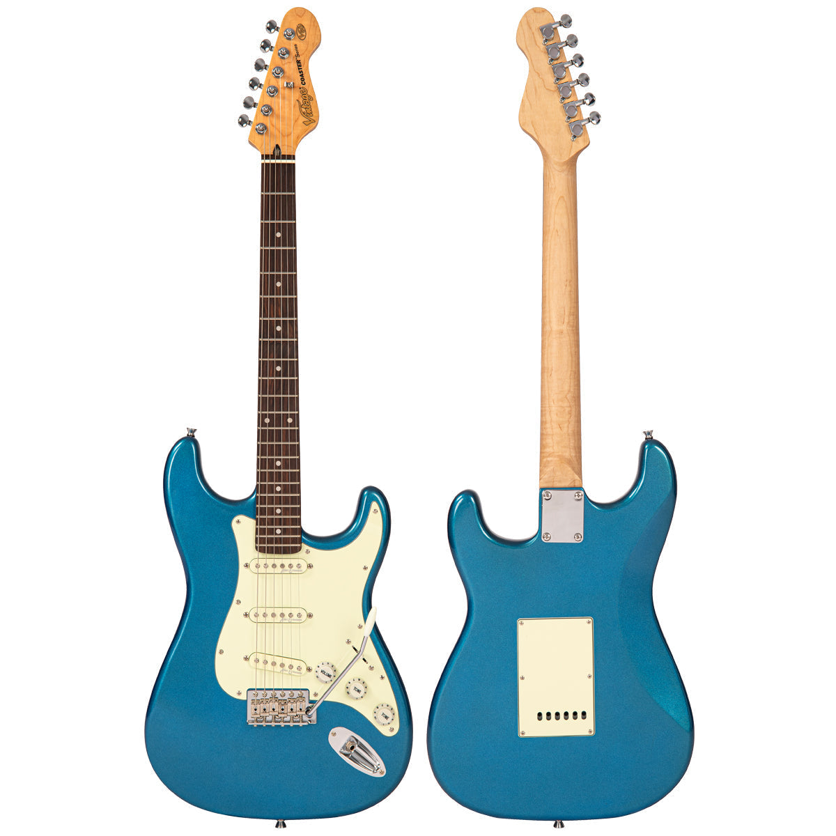Vintage V60 Coaster Series Electric Guitar ~ Candy Apple Blue, Electric Guitar for sale at Richards Guitars.