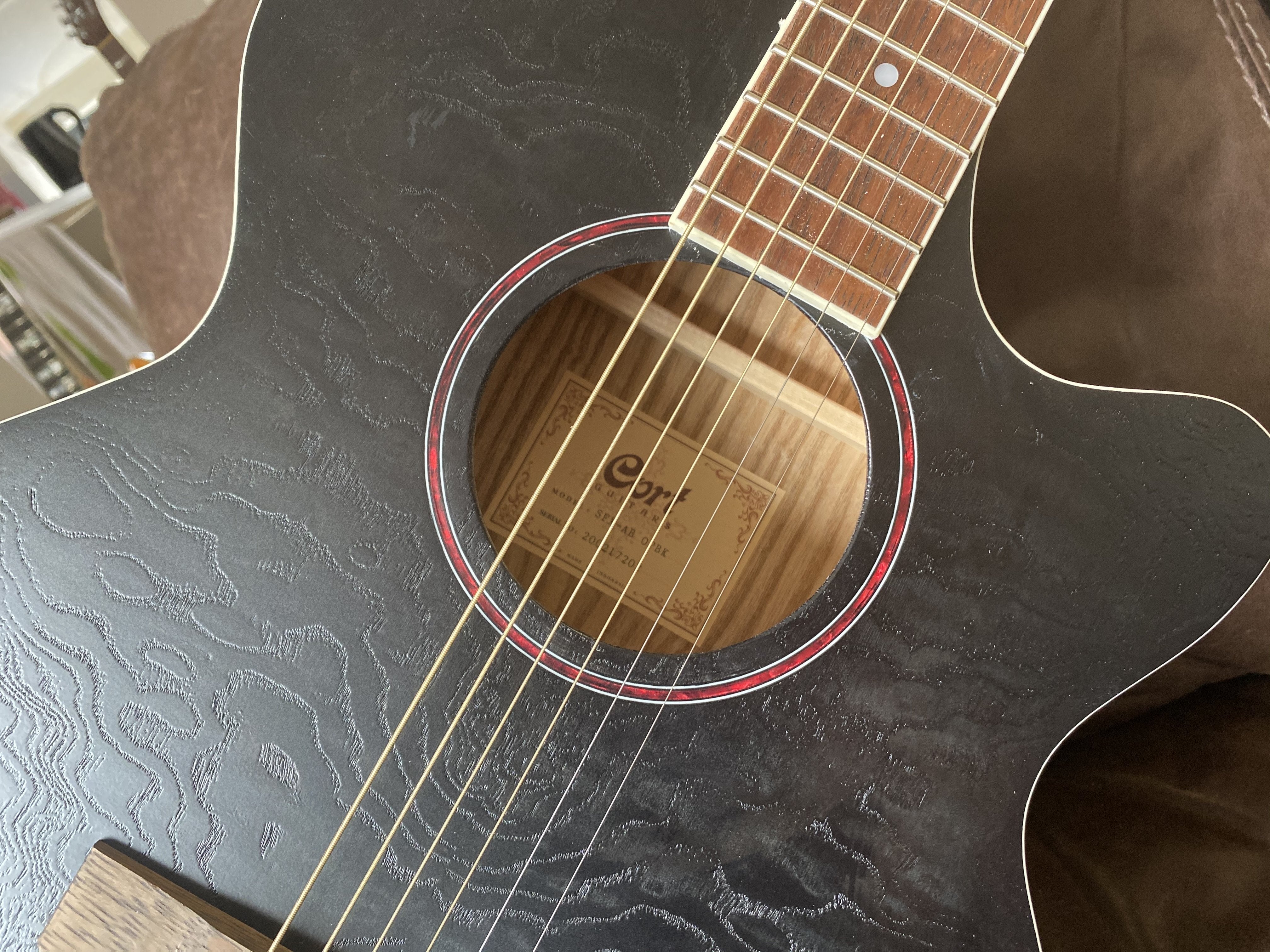 Cort SFX-AB-OP-BK Electro-acoustic Black Satin, Electro Acoustic Guitar for sale at Richards Guitars.