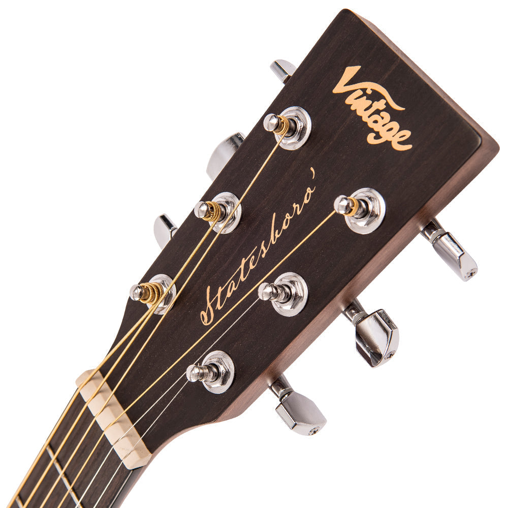 Vintage Statesboro' 'Parlour' Electro-Acoustic Guitar ~ Whisky Sour, Electro Acoustic Guitars for sale at Richards Guitars.