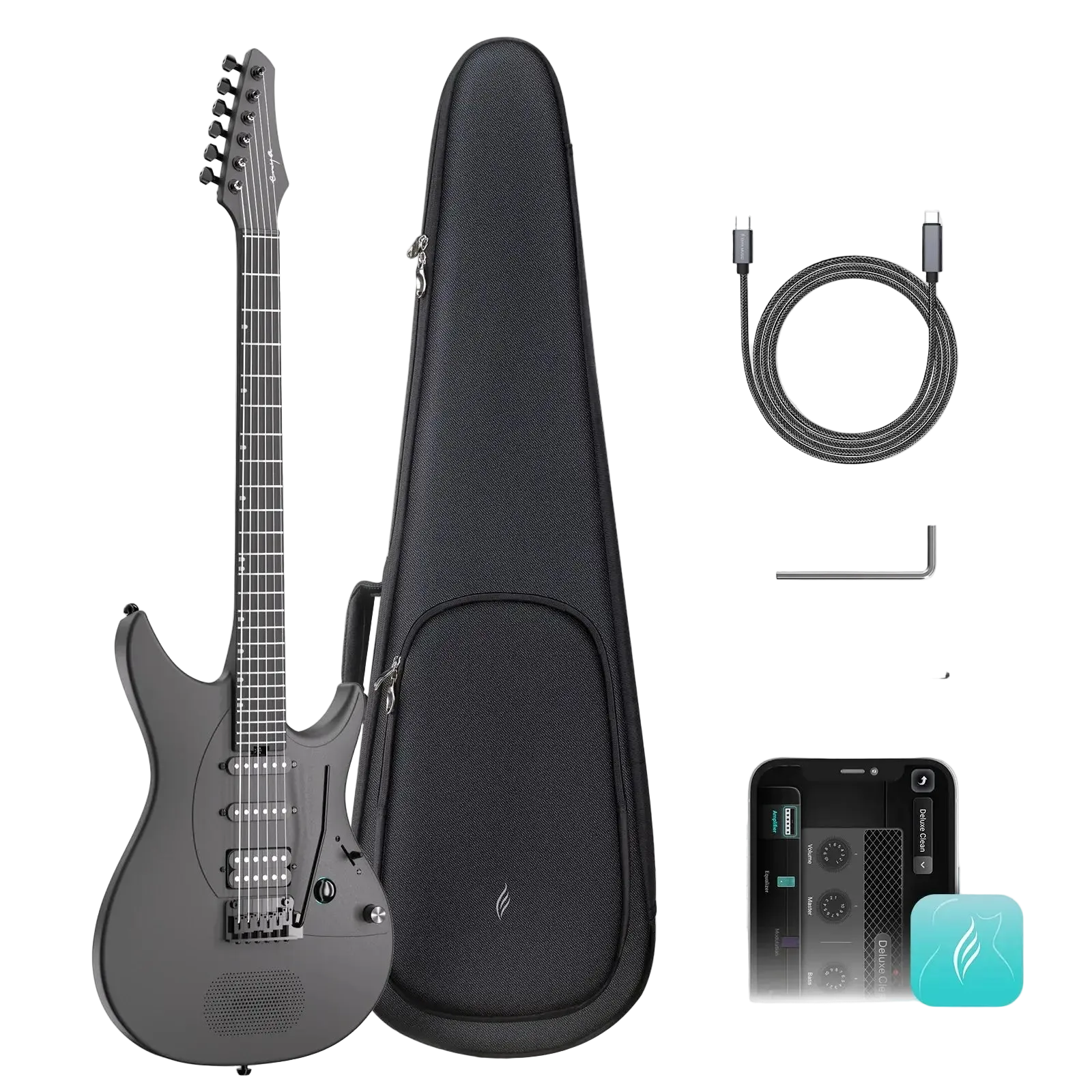 Enya Inspire Electric Smart Guitar in Black - Richards Guitars Of Stratford Upon Avon